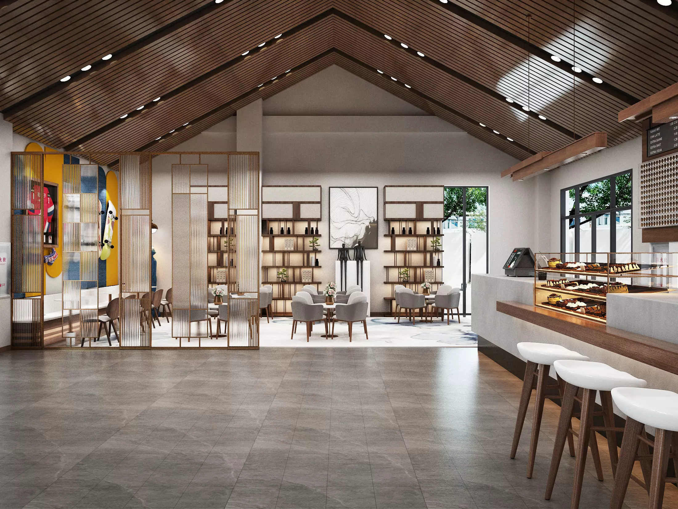 coffee shop Low-poly 3D model_2