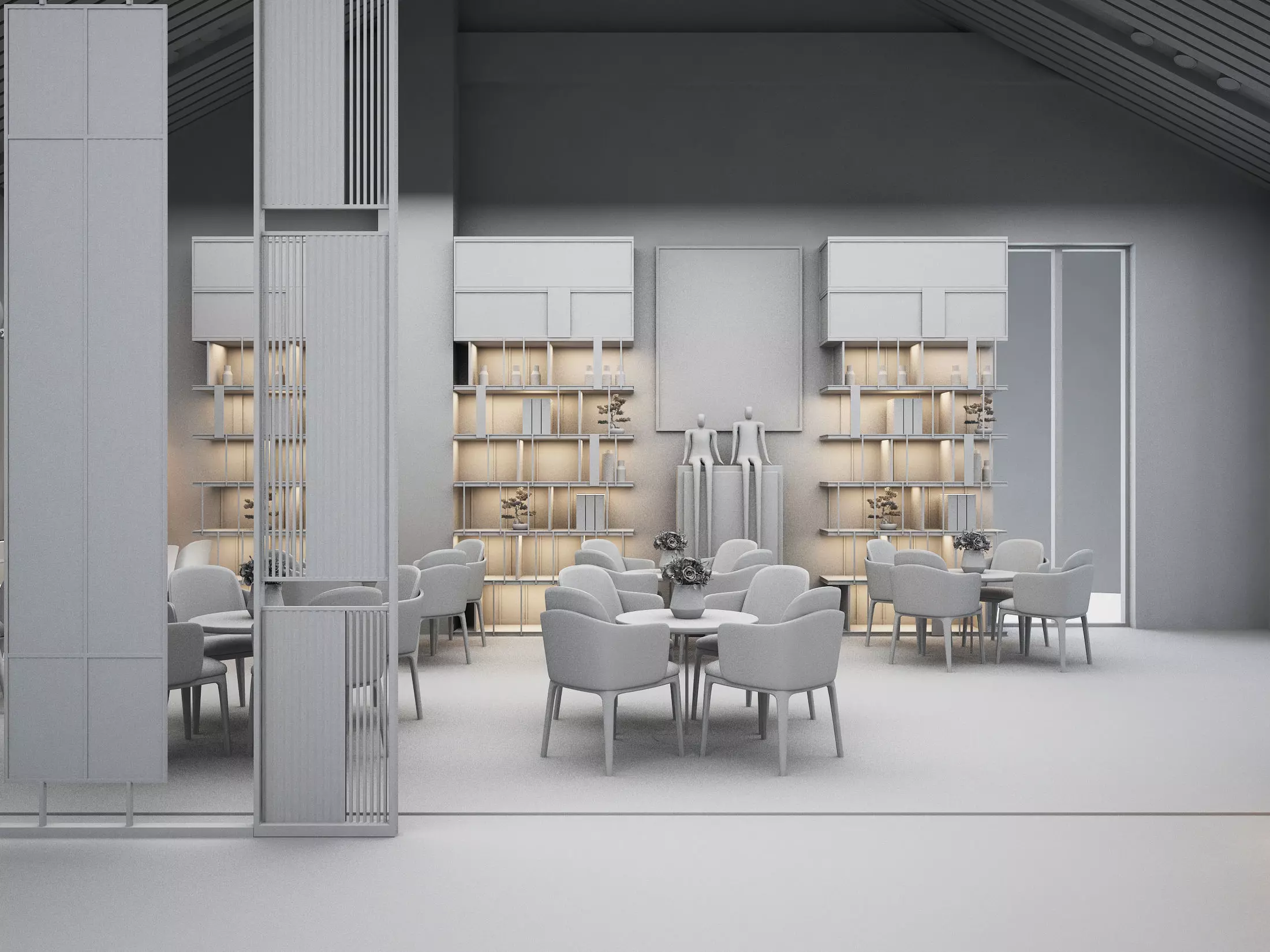 coffee shop Low-poly 3D model_7