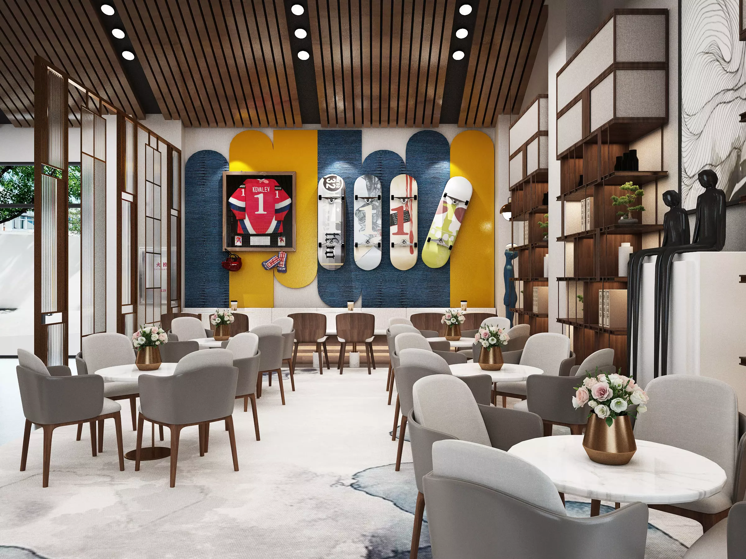 coffee shop Low-poly 3D model_4