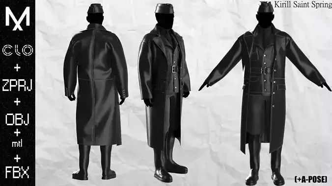 Outfit Military  Marvelous designer Clo3d OBJ mtl FBX ZPRJ