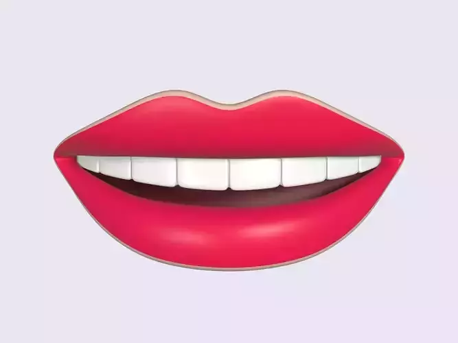 Cartoon Mouth - Lips - Teeth - Smile - Icon - Emoji - Smiley 