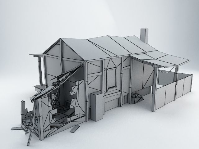 Old Village House Low-poly 3D model_17