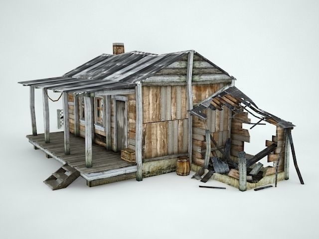 Old Village House Low-poly 3D model_12