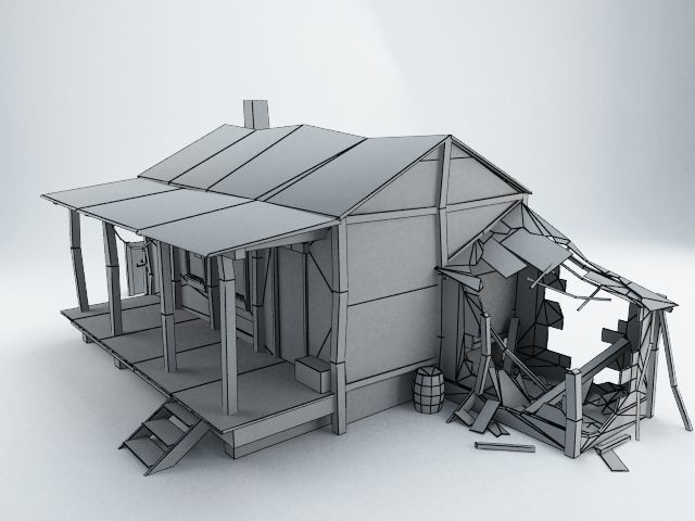 Old Village House Low-poly 3D model_18
