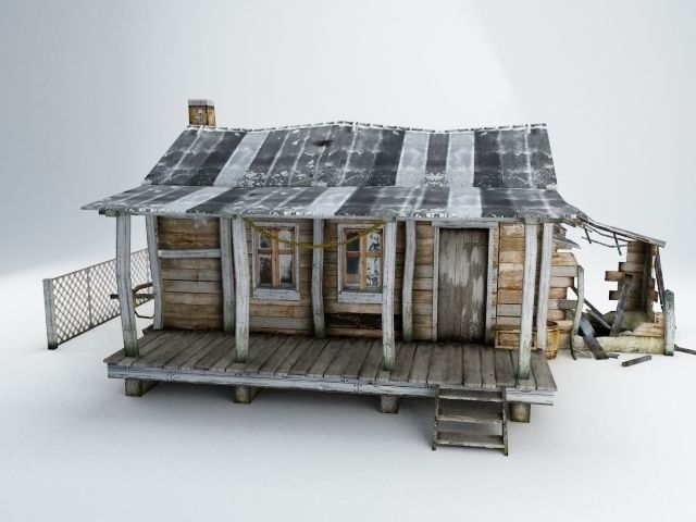 Old Village House Low-poly 3D model_13