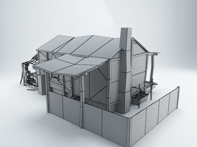 Old Village House Low-poly 3D model_16
