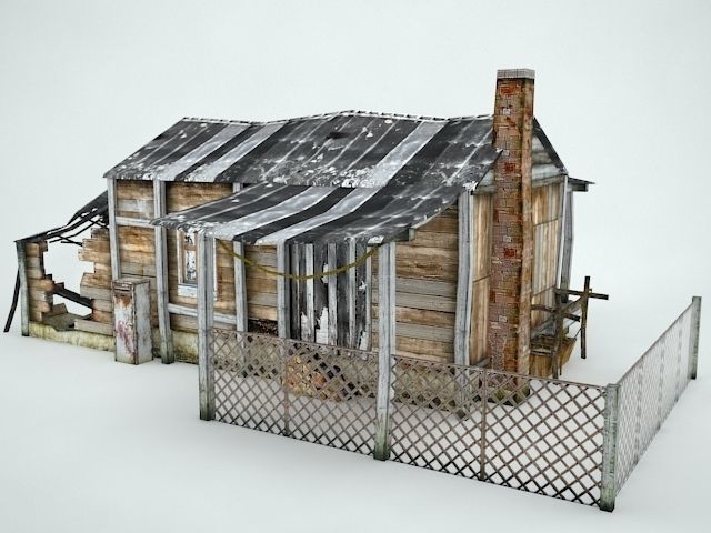 Old Village House Low-poly 3D model_8