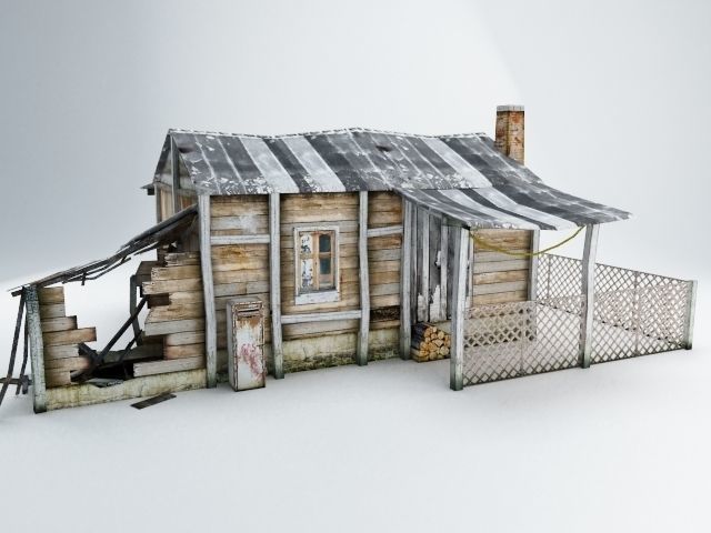 Old Village House Low-poly 3D model_11