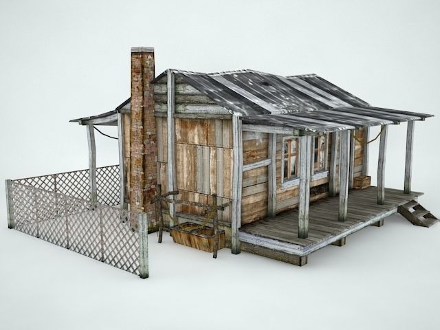 Old Village House Low-poly 3D model_14