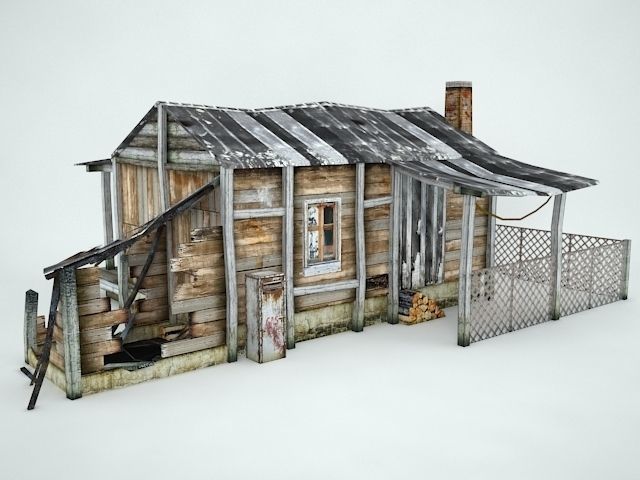 Old Village House Low-poly 3D model_7