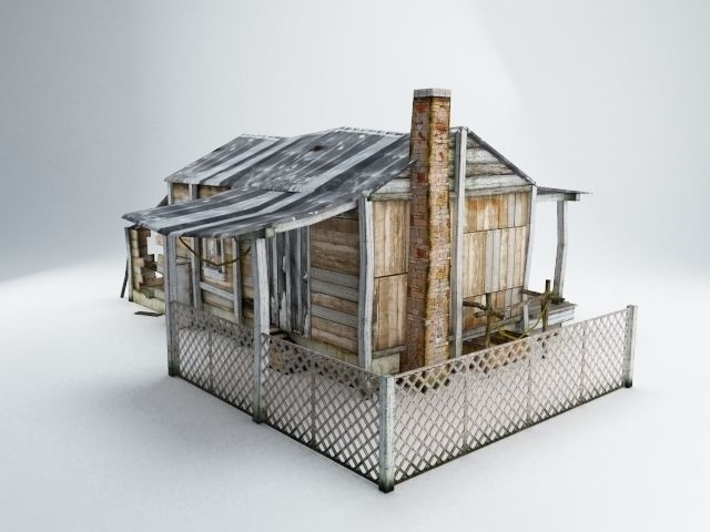 Old Village House Low-poly 3D model_6