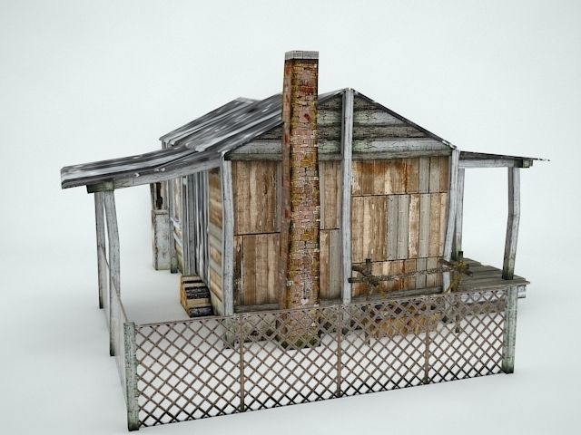 Old Village House Low-poly 3D model_10
