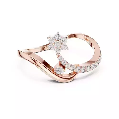 Round Diamond Curved Engagement Wedding Ring 3DM STL Video