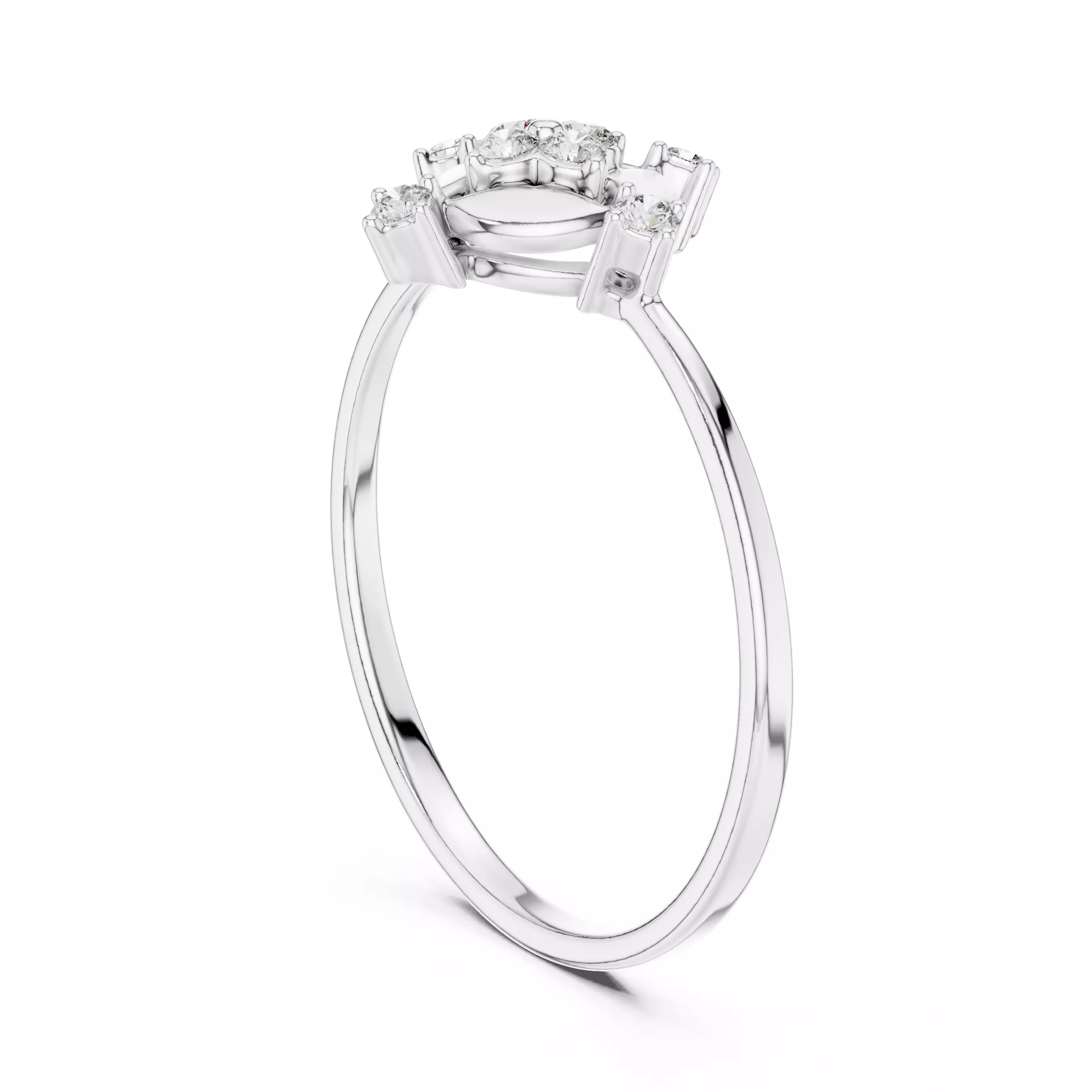 Fake Marquise Diamond Engagement Wedding Ring 3DM STL Video 3D print model_9