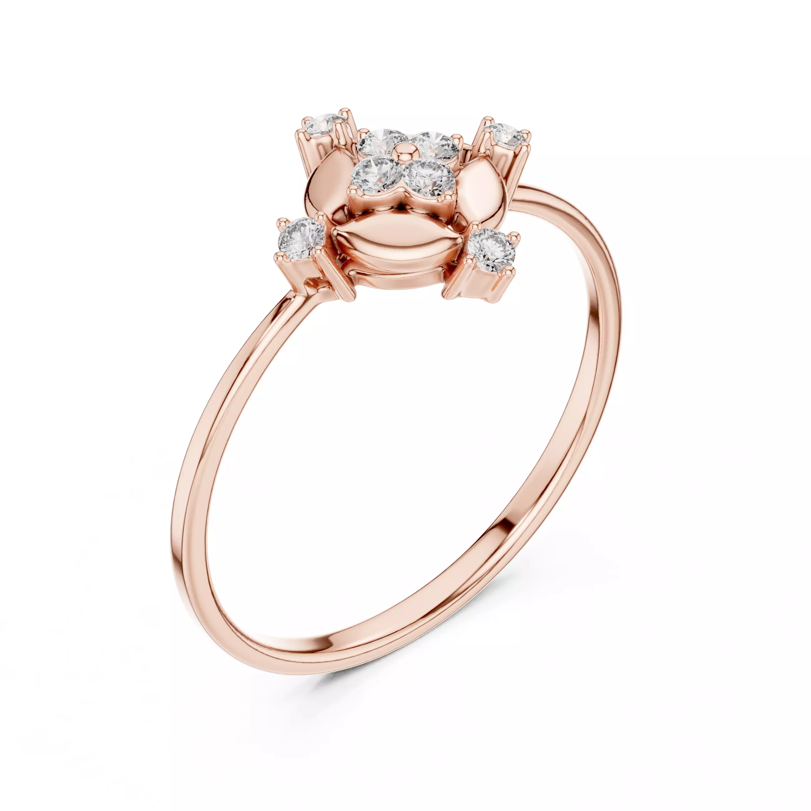 Fake Marquise Diamond Engagement Wedding Ring 3DM STL Video 3D print model_4
