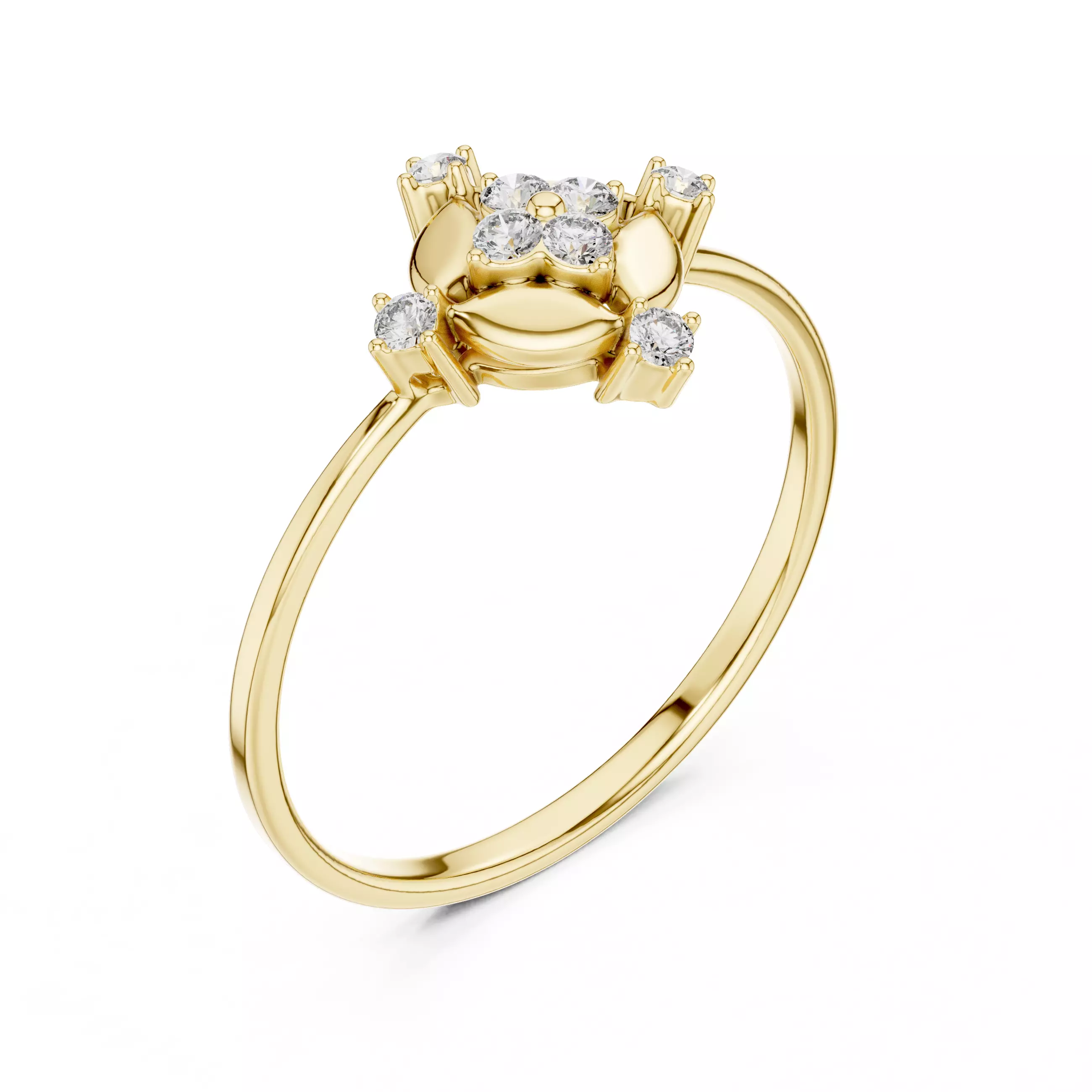 Fake Marquise Diamond Engagement Wedding Ring 3DM STL Video 3D print model_7