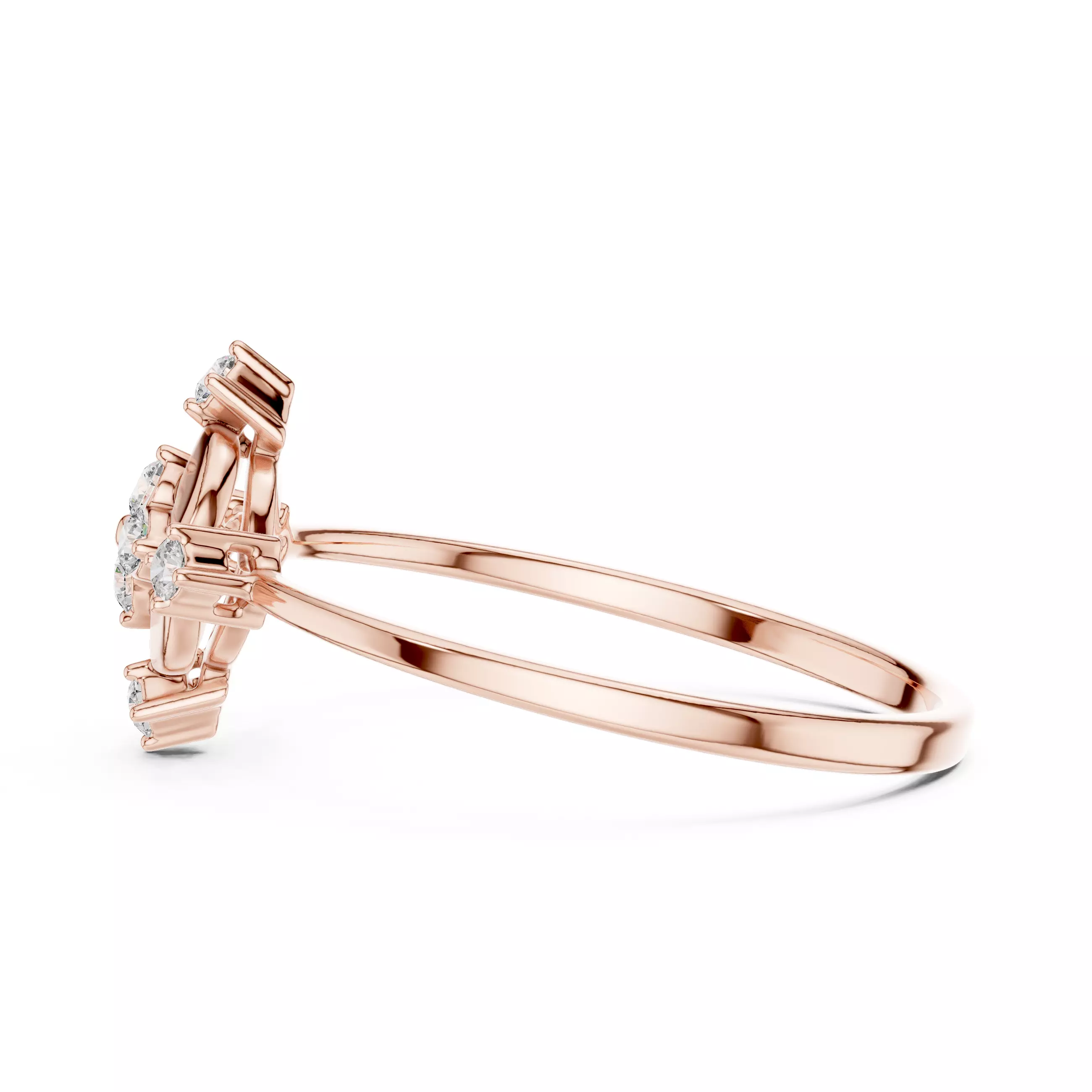 Fake Marquise Diamond Engagement Wedding Ring 3DM STL Video 3D print model_5