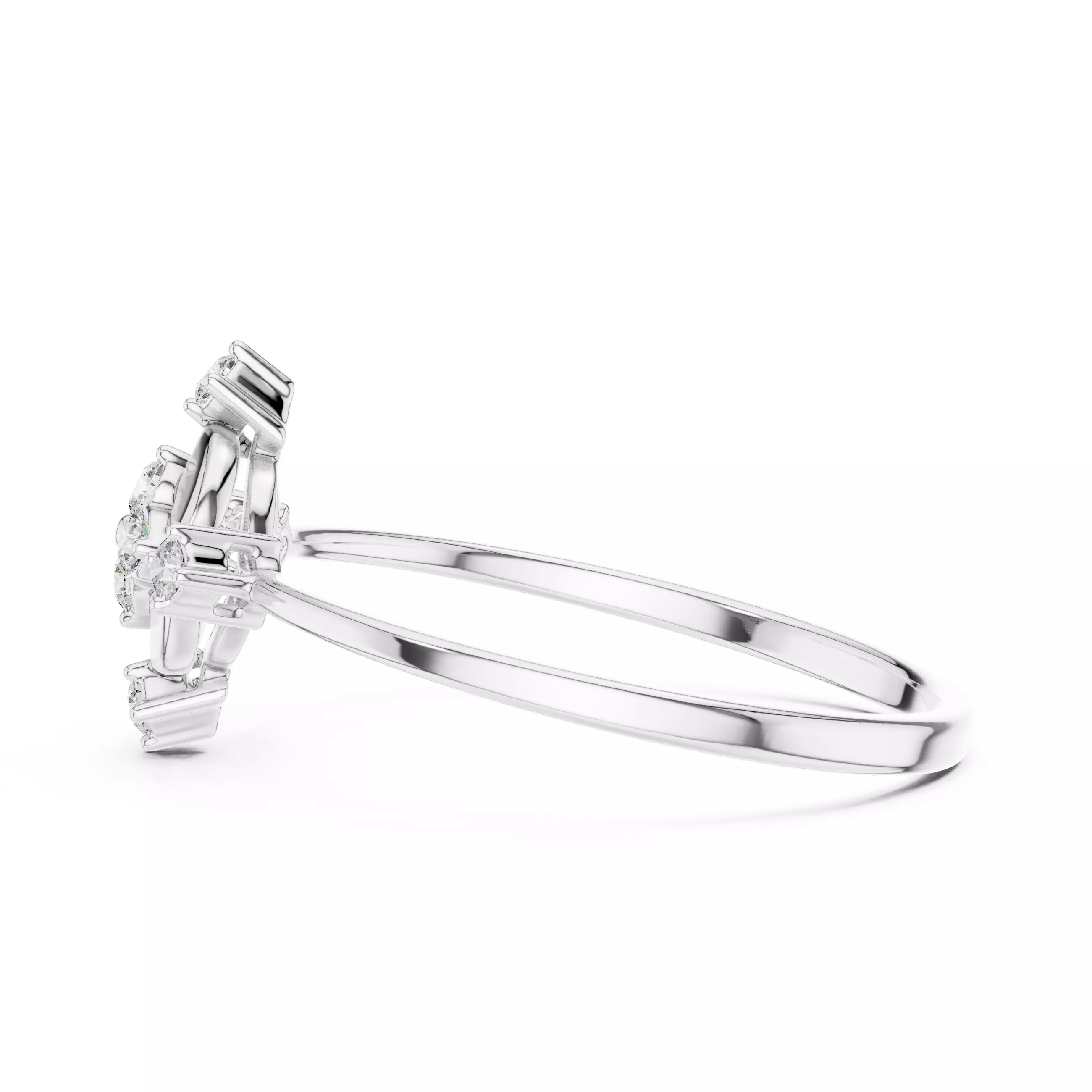 Fake Marquise Diamond Engagement Wedding Ring 3DM STL Video 3D print model_11