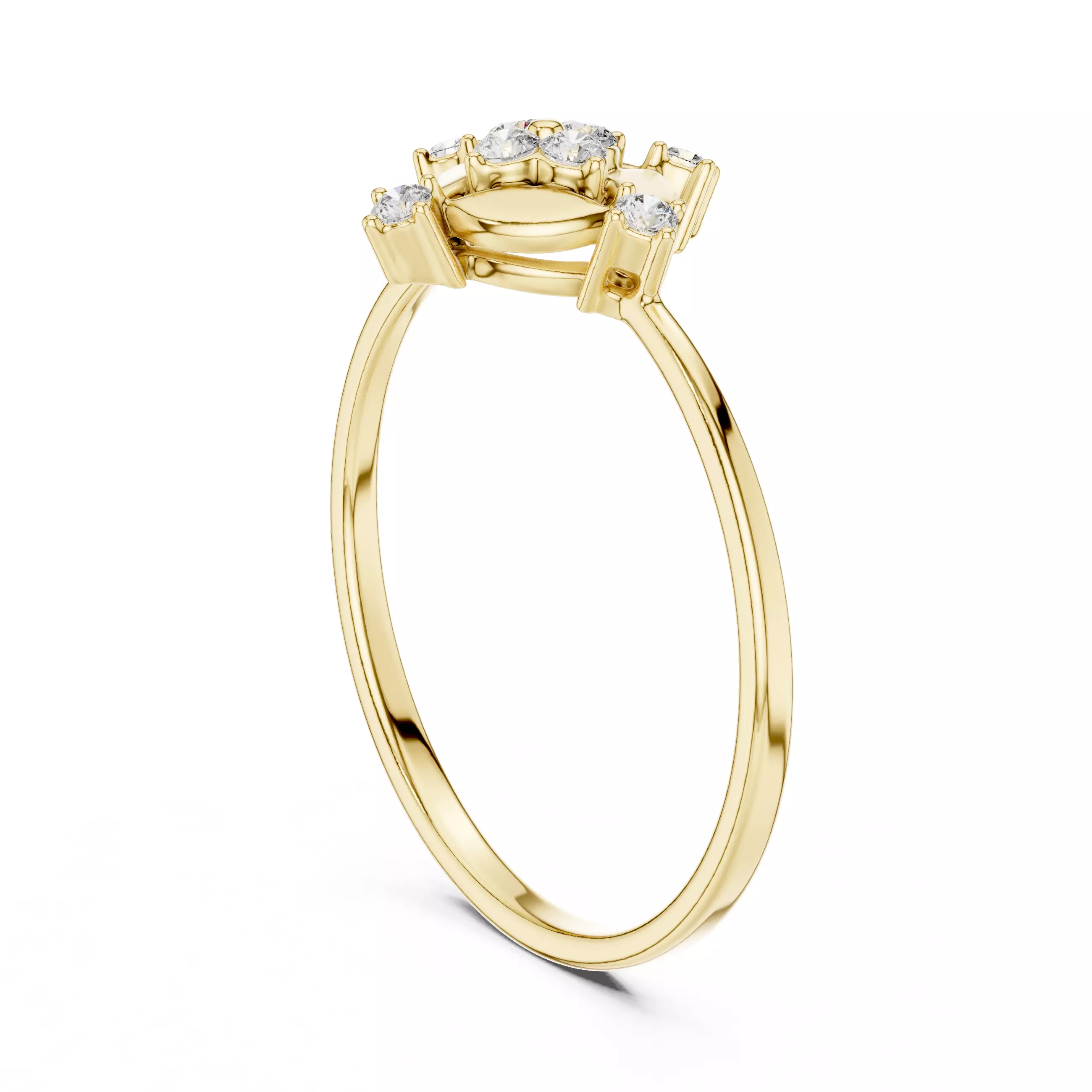 Fake Marquise Diamond Engagement Wedding Ring 3DM STL Video 3D print model_6