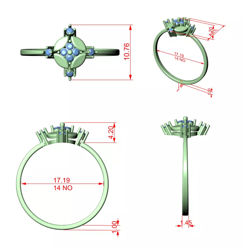 Fake Marquise Diamond Engagement Wedding Ring 3DM STL Video 3D print model_12