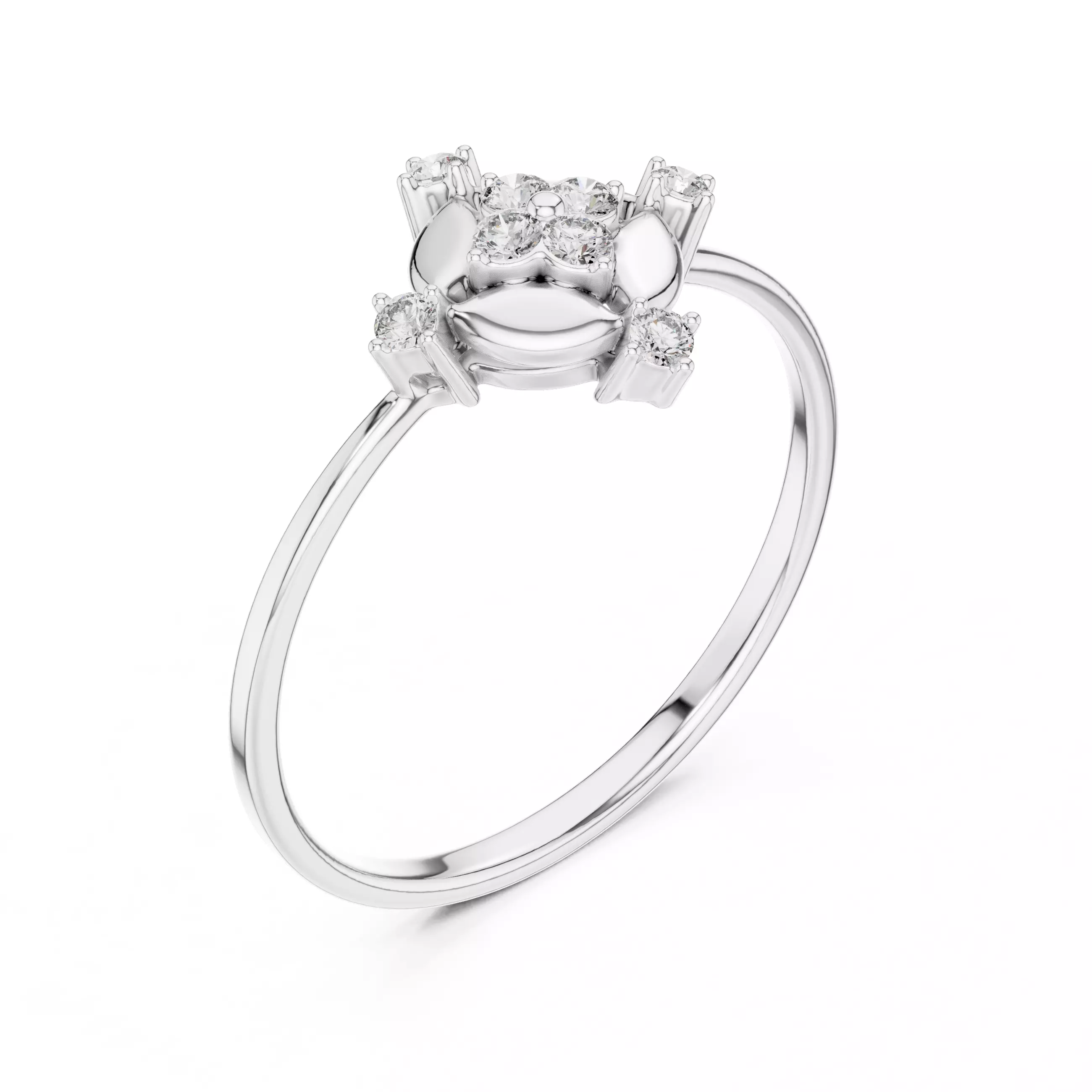 Fake Marquise Diamond Engagement Wedding Ring 3DM STL Video 3D print model_10