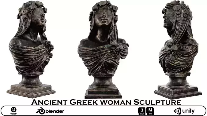 Ancient Greek Woman Sculpture - Blindfolded Goddess 