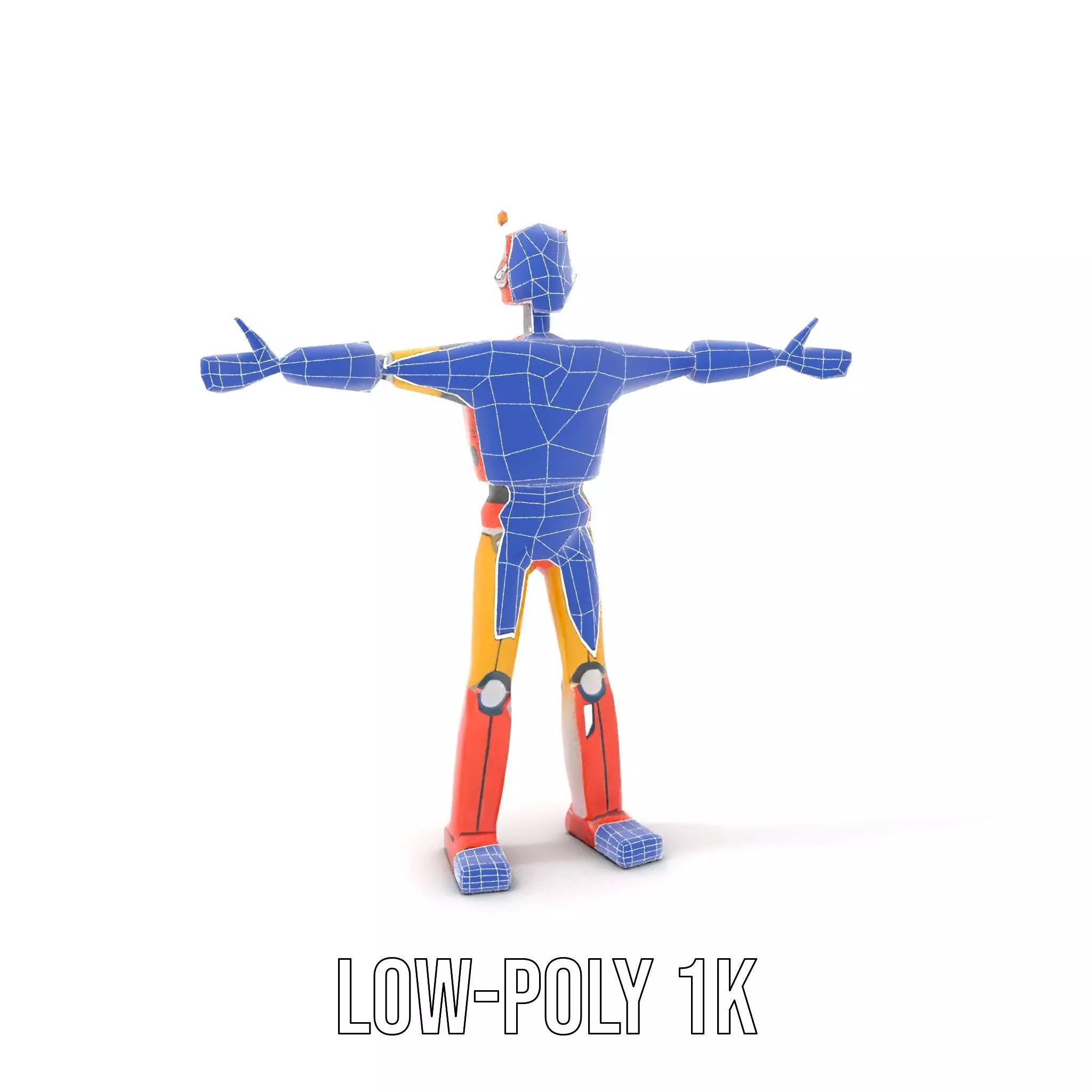 Retro Orange Robot model pack Low-poly 3D model_31