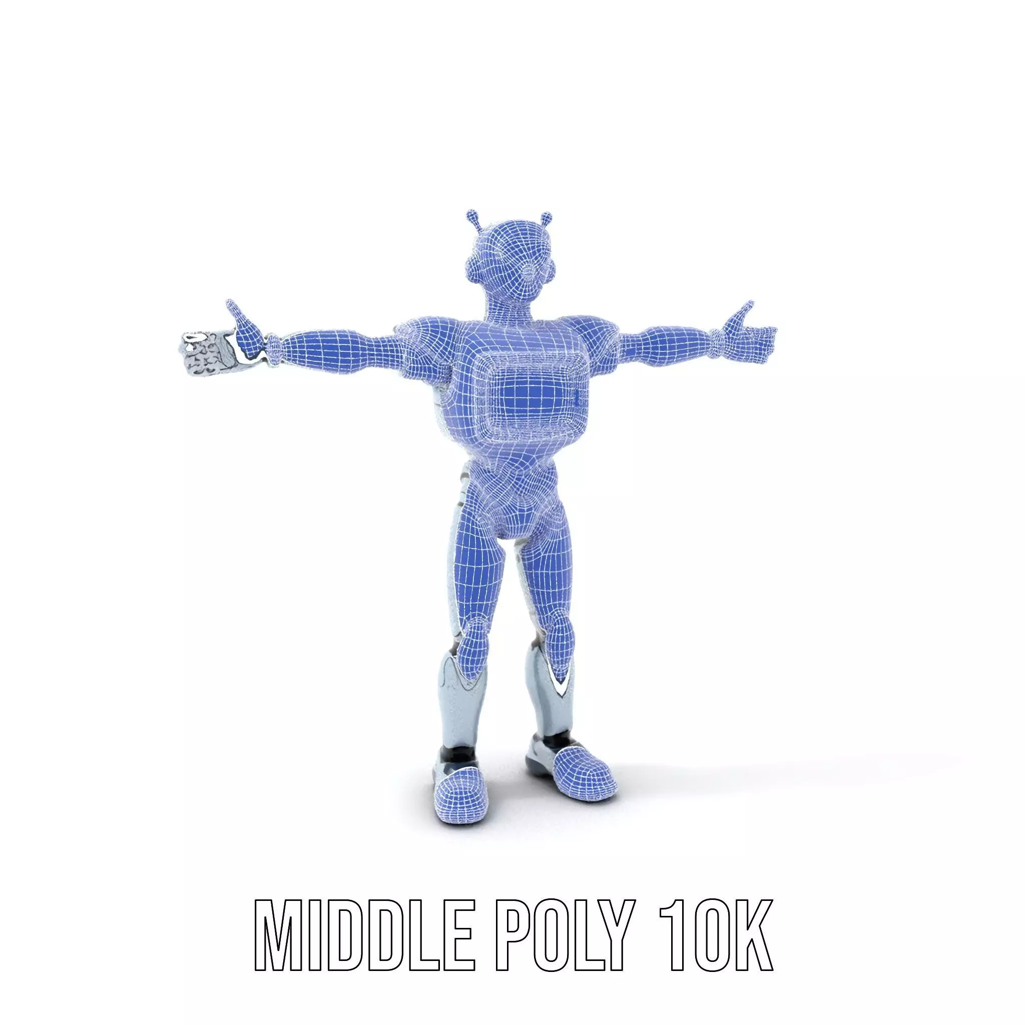 Silver Retro Robot model pack Low-poly 3D model_22