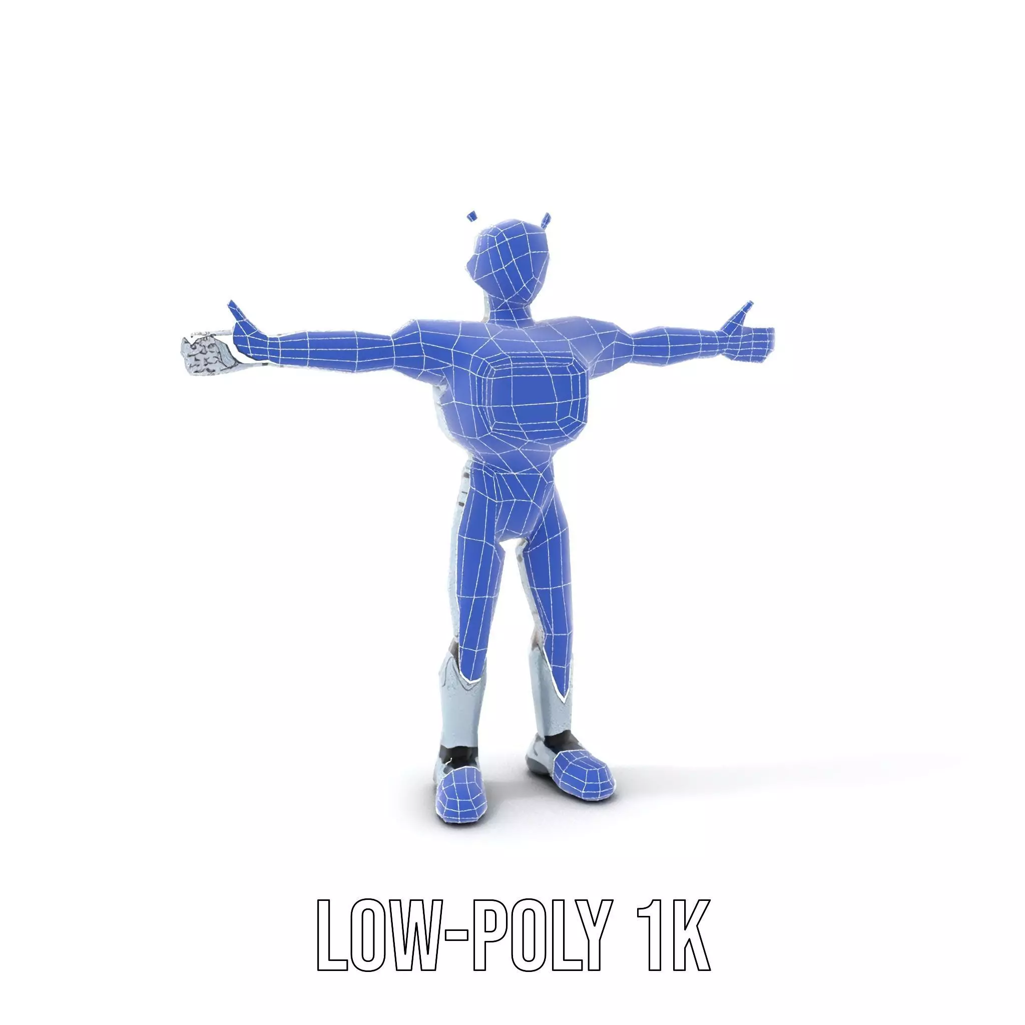 Silver Retro Robot model pack Low-poly 3D model_25