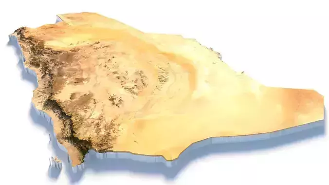 Saudi Arabia Terrain Map