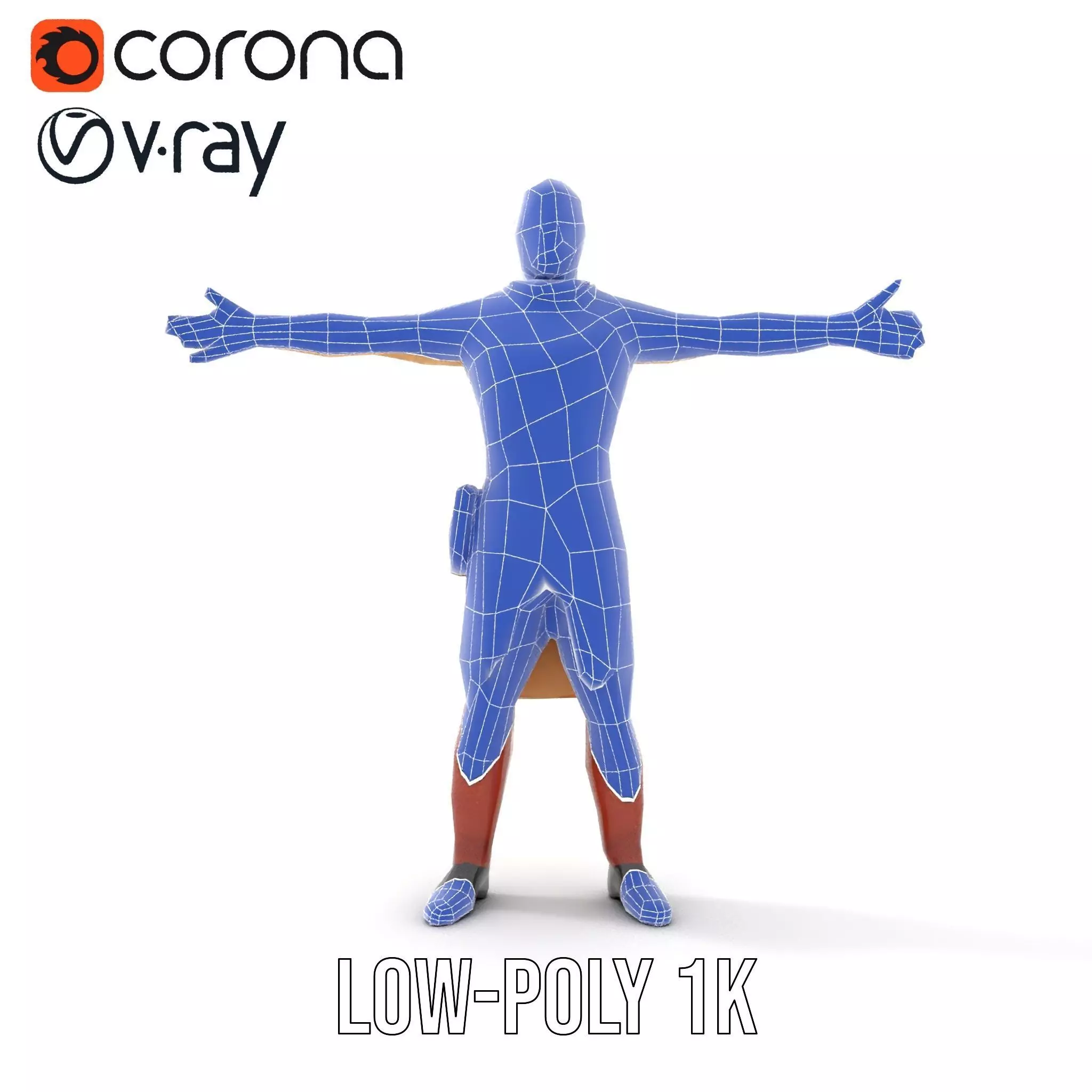 Desert Scout Costume model pack Low-poly 3D model_26