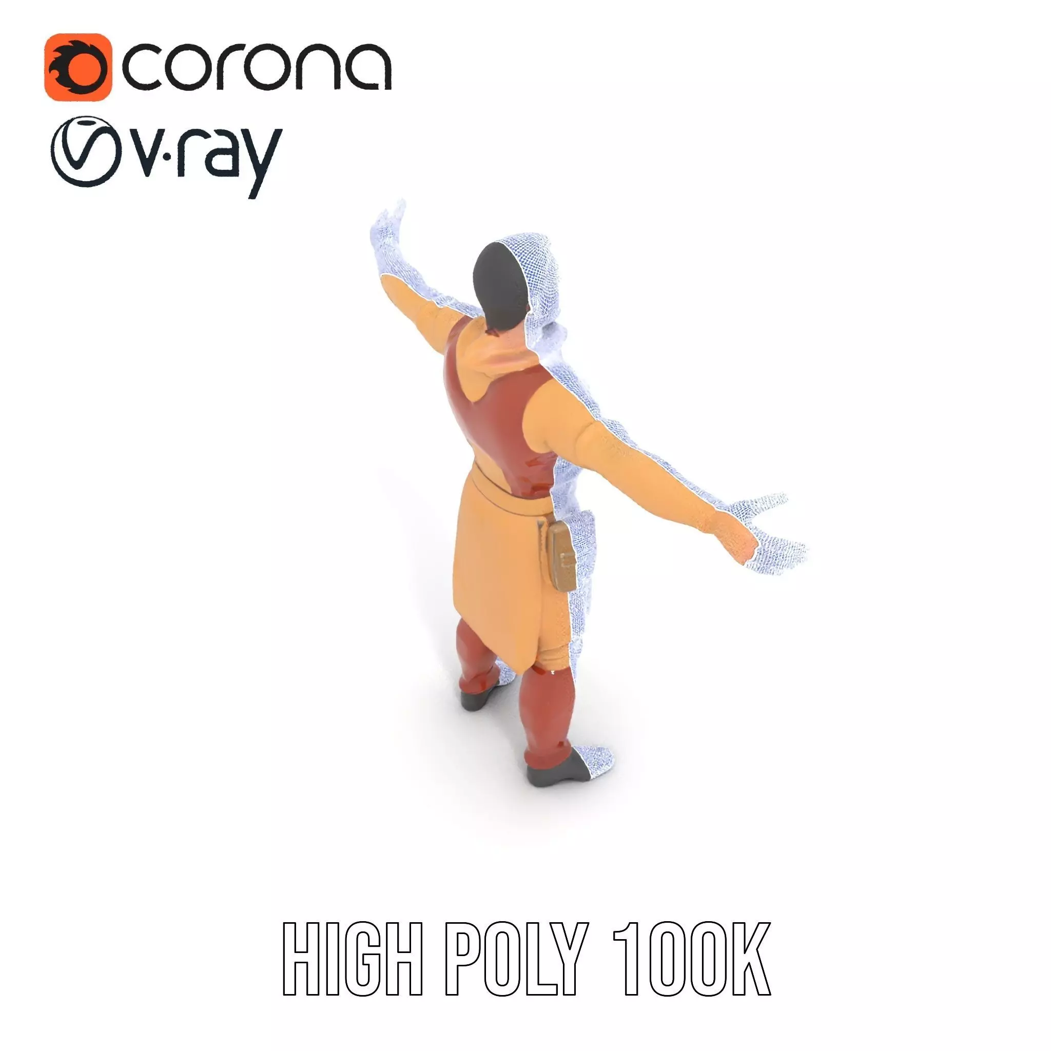 Desert Scout Costume model pack Low-poly 3D model_27