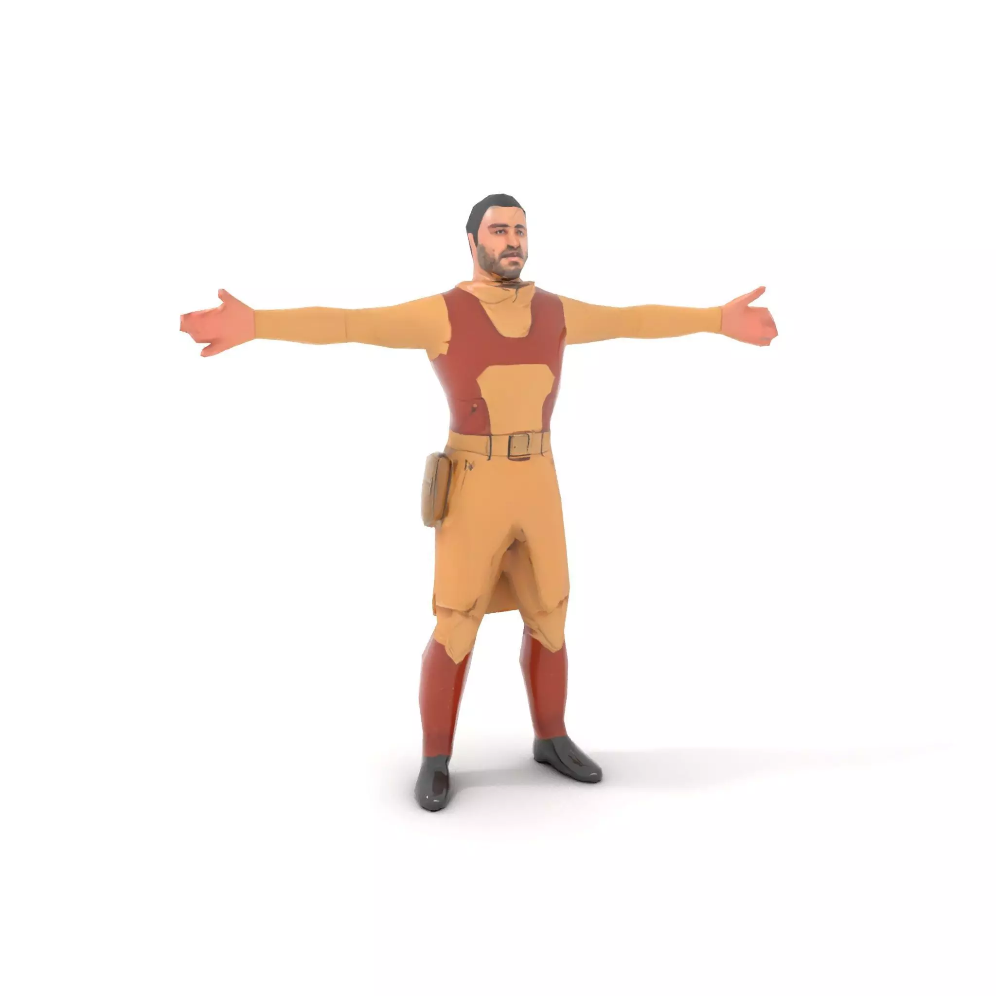 Desert Scout Costume model pack Low-poly 3D model_9