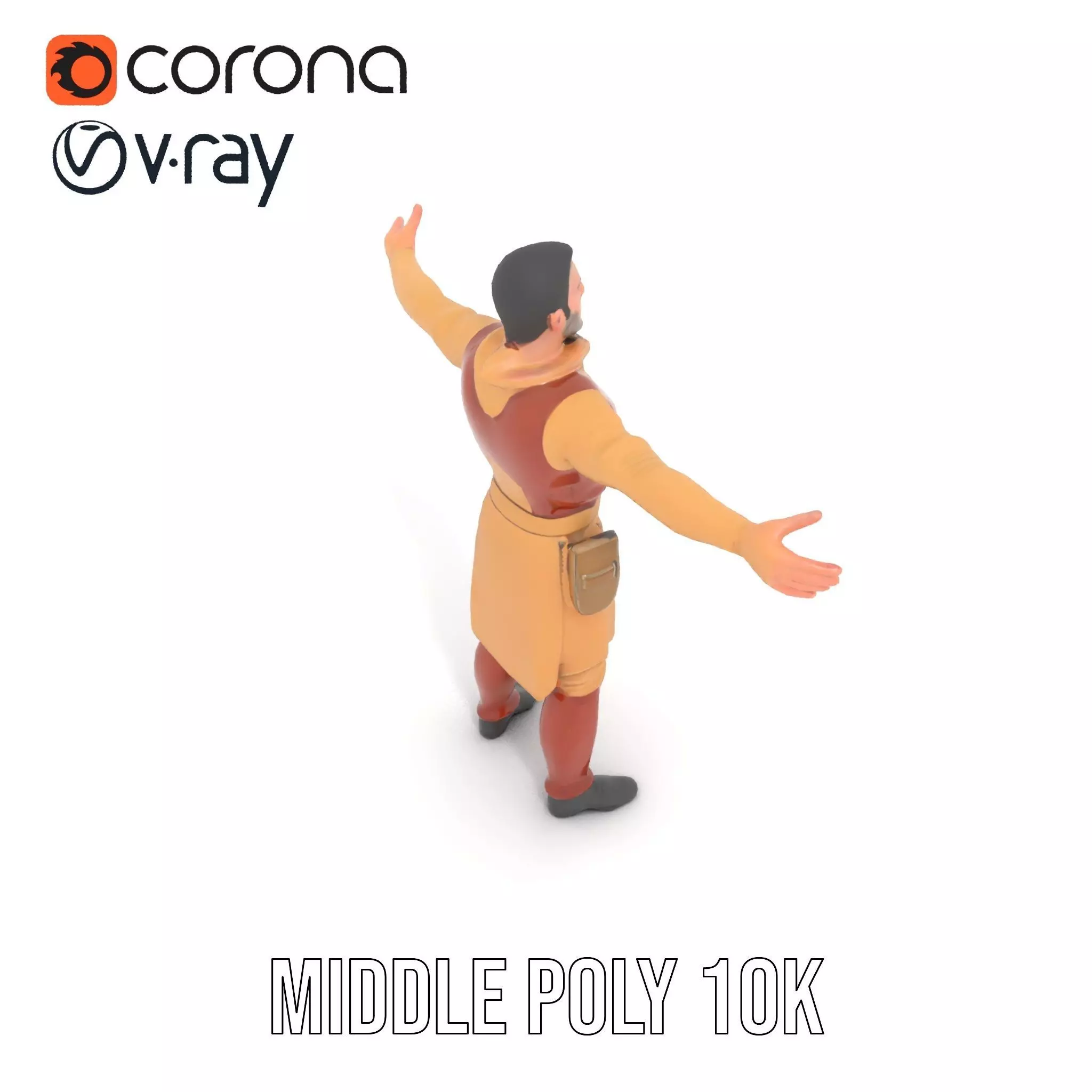 Desert Scout Costume model pack Low-poly 3D model_19