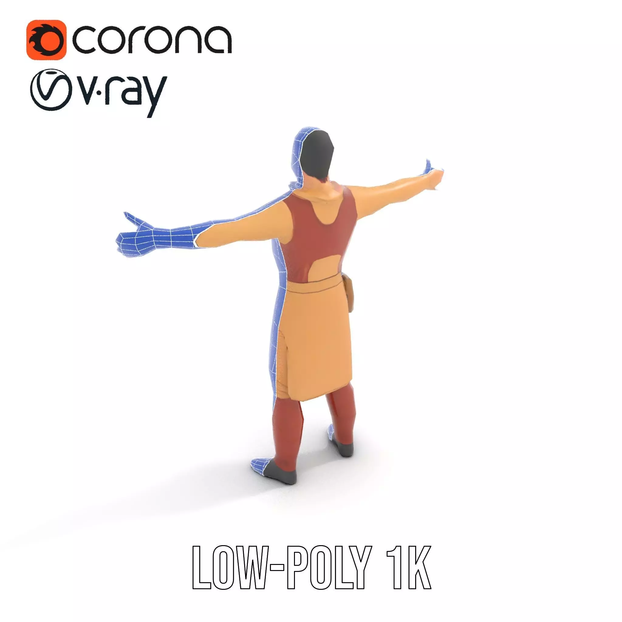 Desert Scout Costume model pack Low-poly 3D model_12