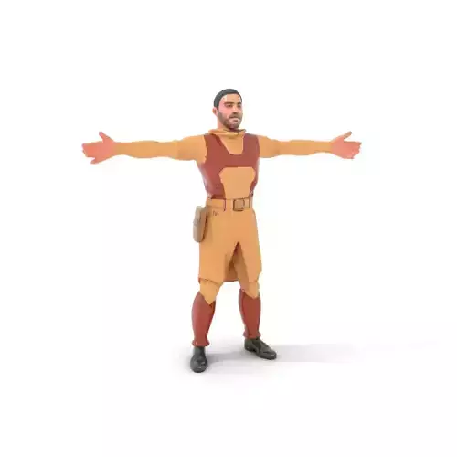 Desert Scout Costume model pack Low-poly 3D model