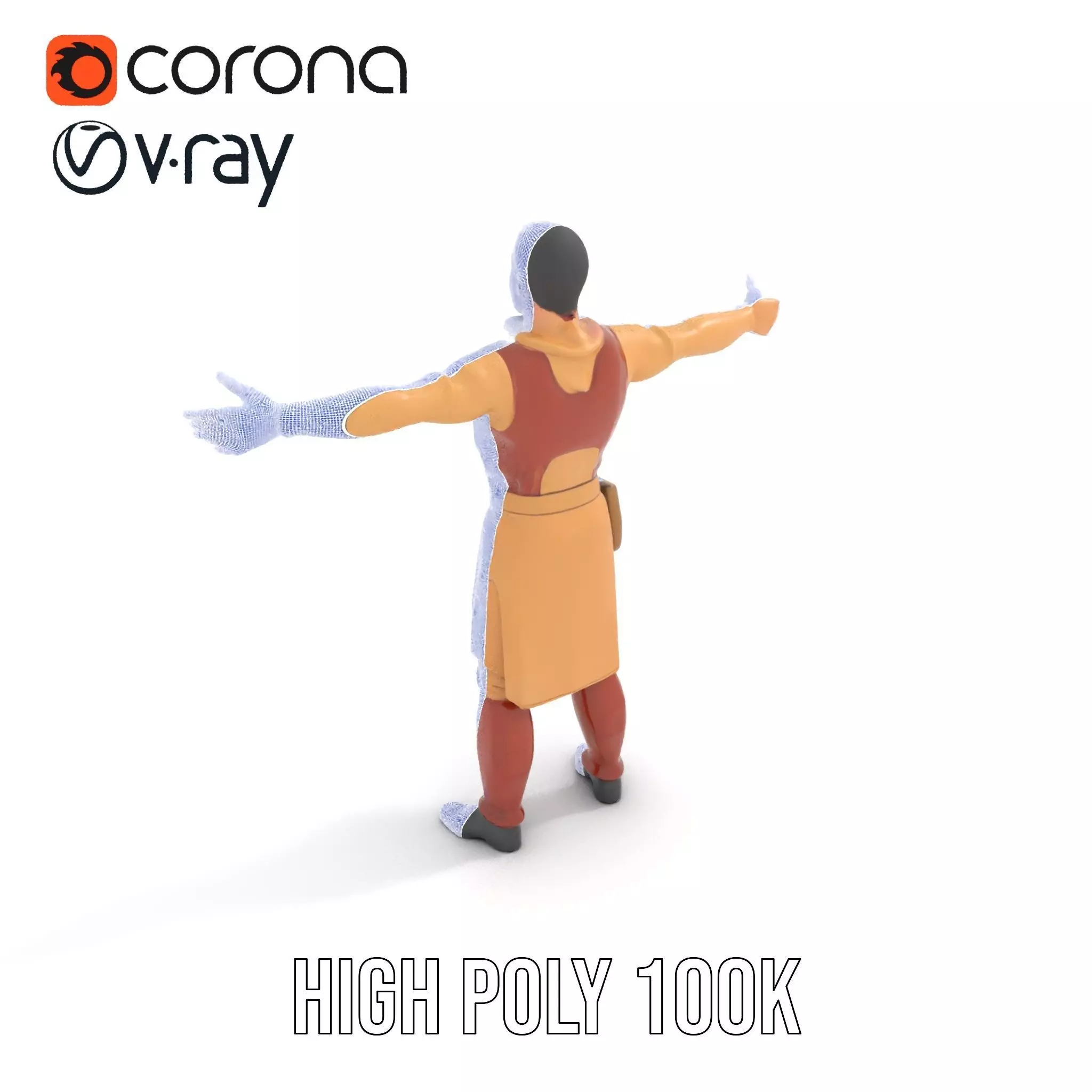 Desert Scout Costume model pack Low-poly 3D model_35