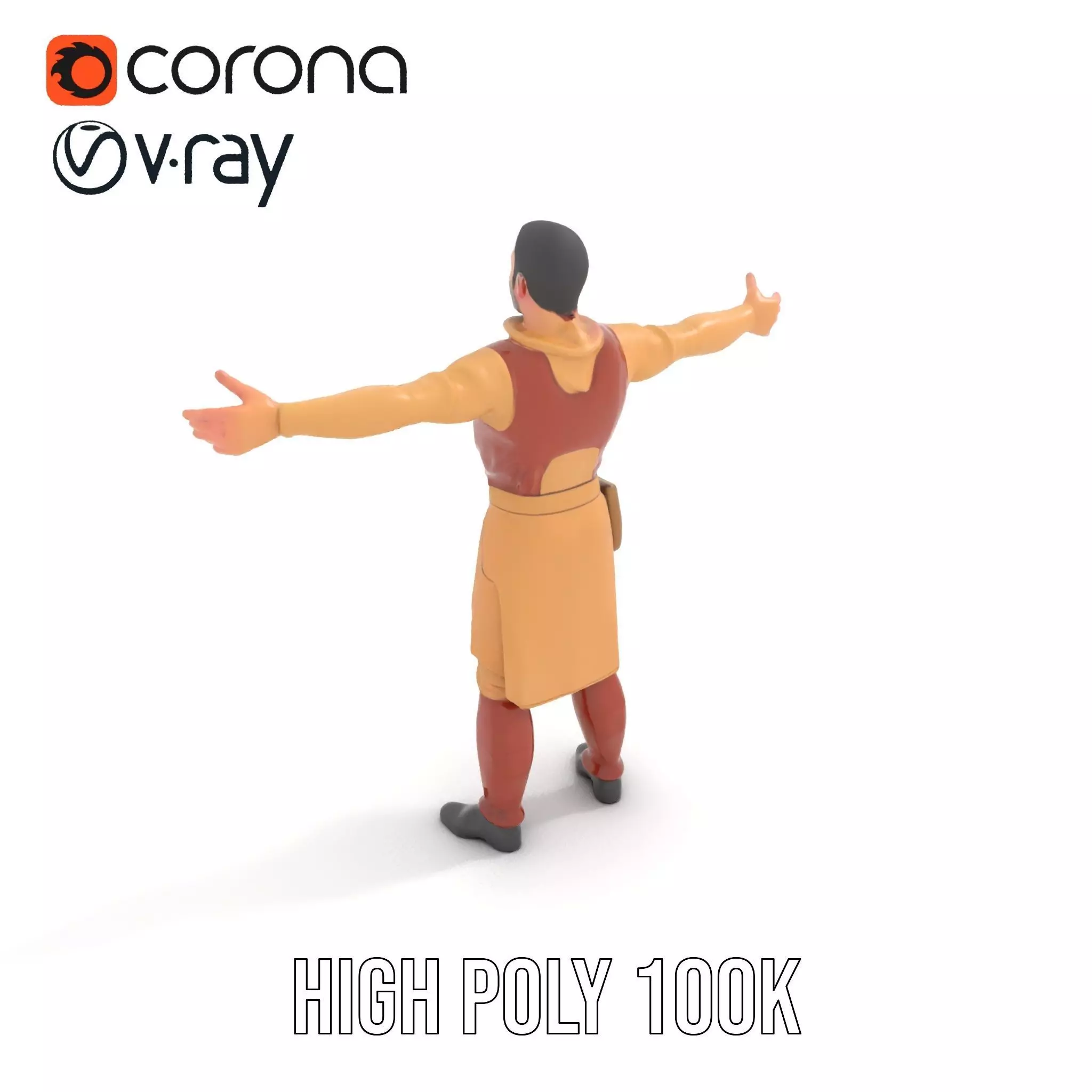 Desert Scout Costume model pack Low-poly 3D model_10