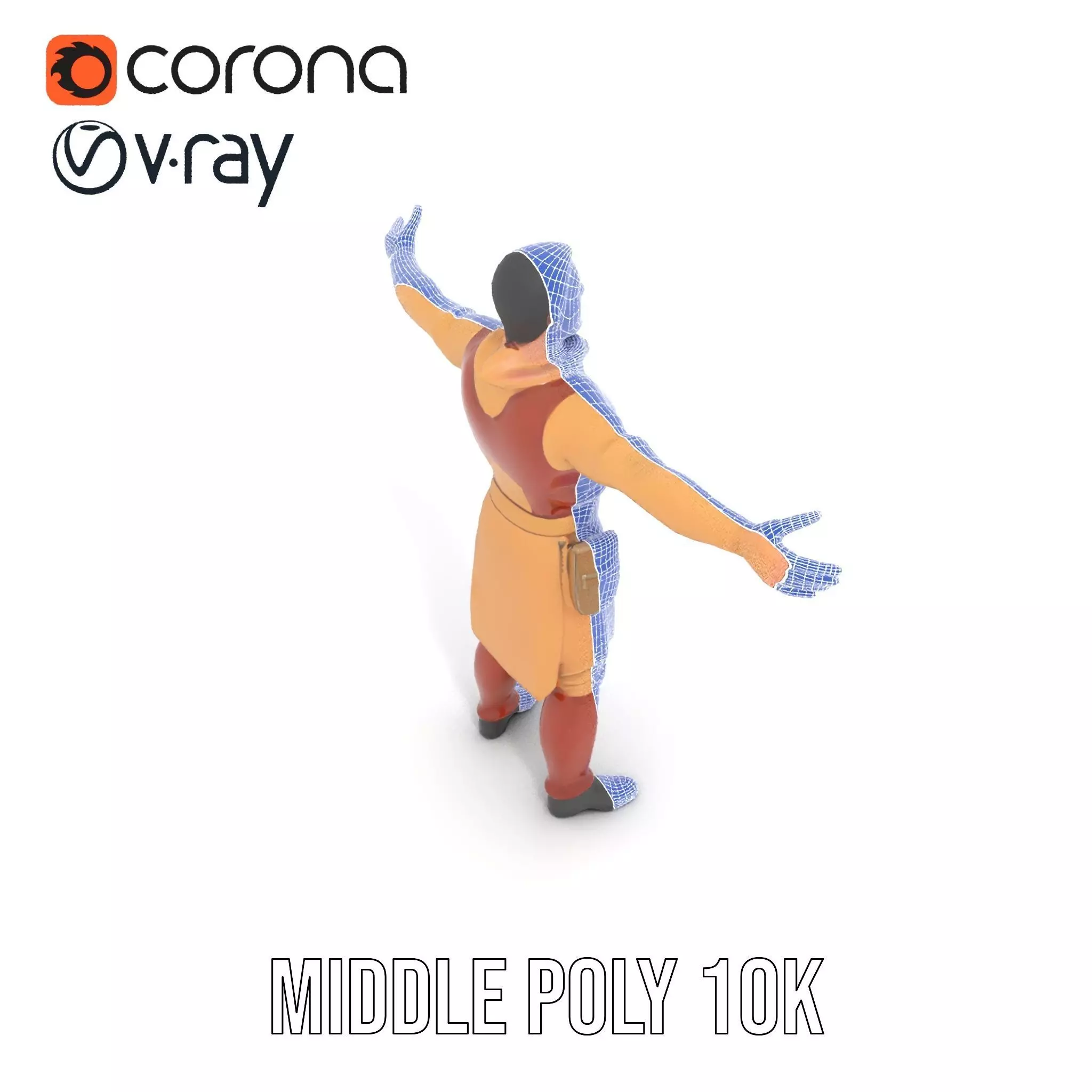 Desert Scout Costume model pack Low-poly 3D model_25