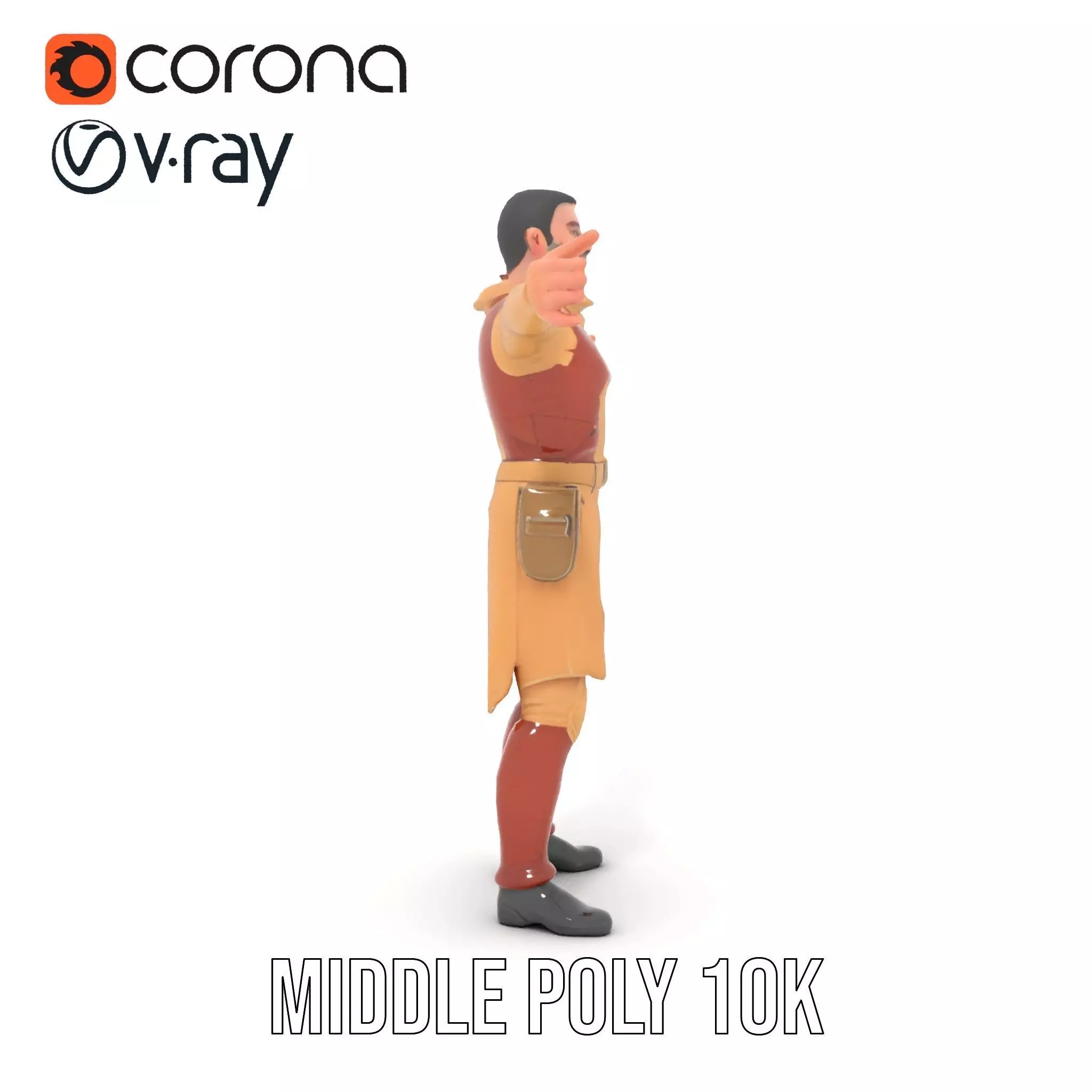 Desert Scout Costume model pack Low-poly 3D model_14