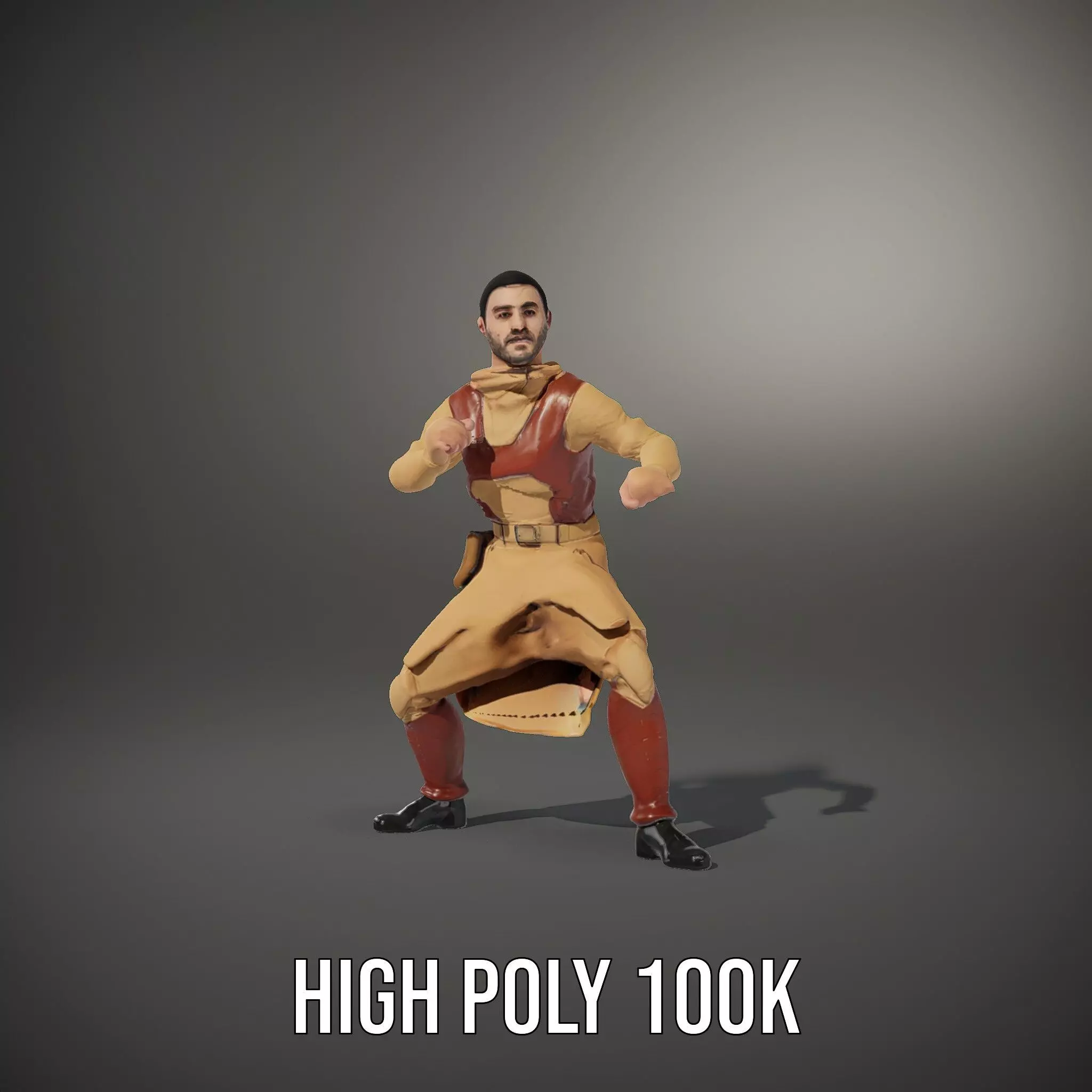 Desert Scout Costume model pack Low-poly 3D model_33