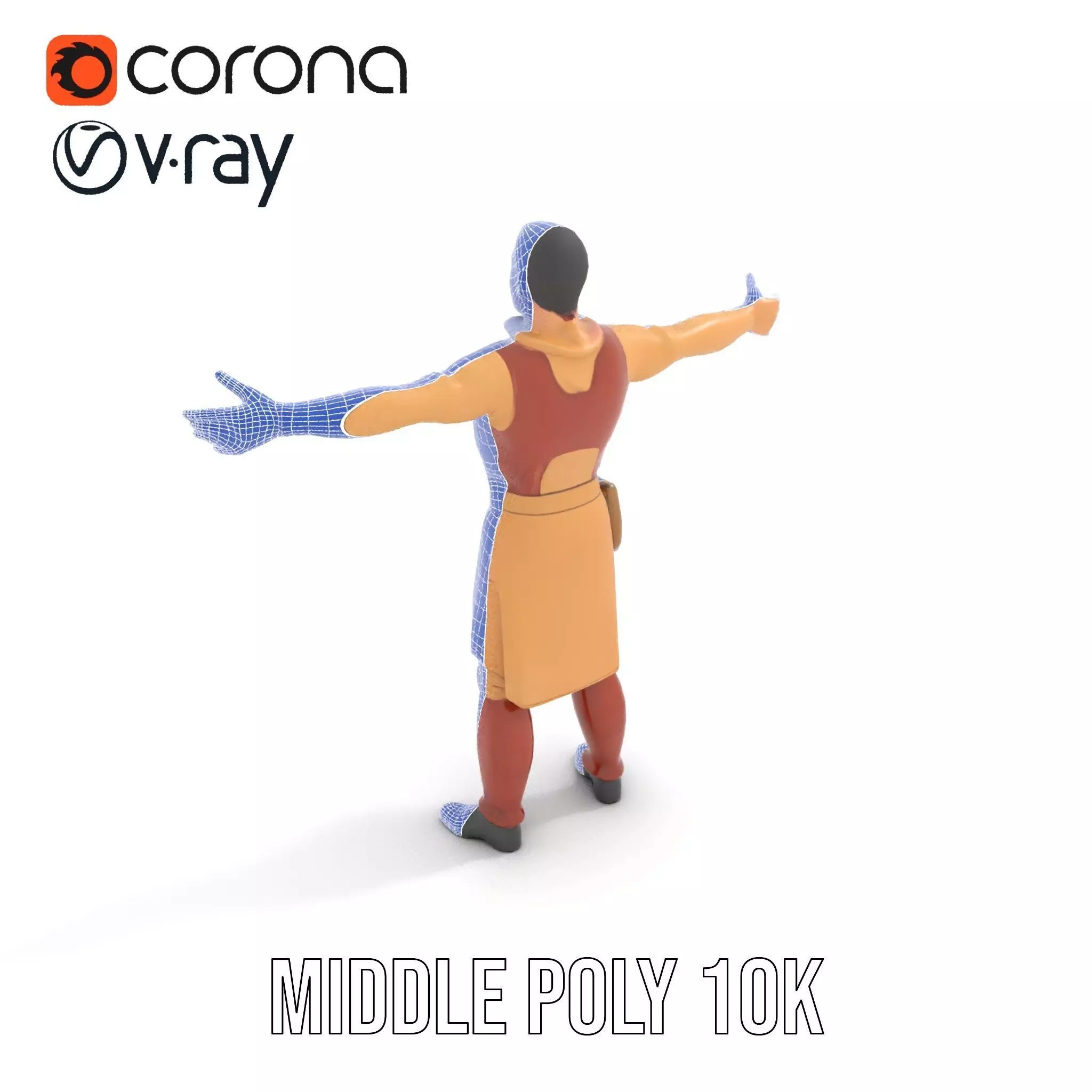 Desert Scout Costume model pack Low-poly 3D model_16