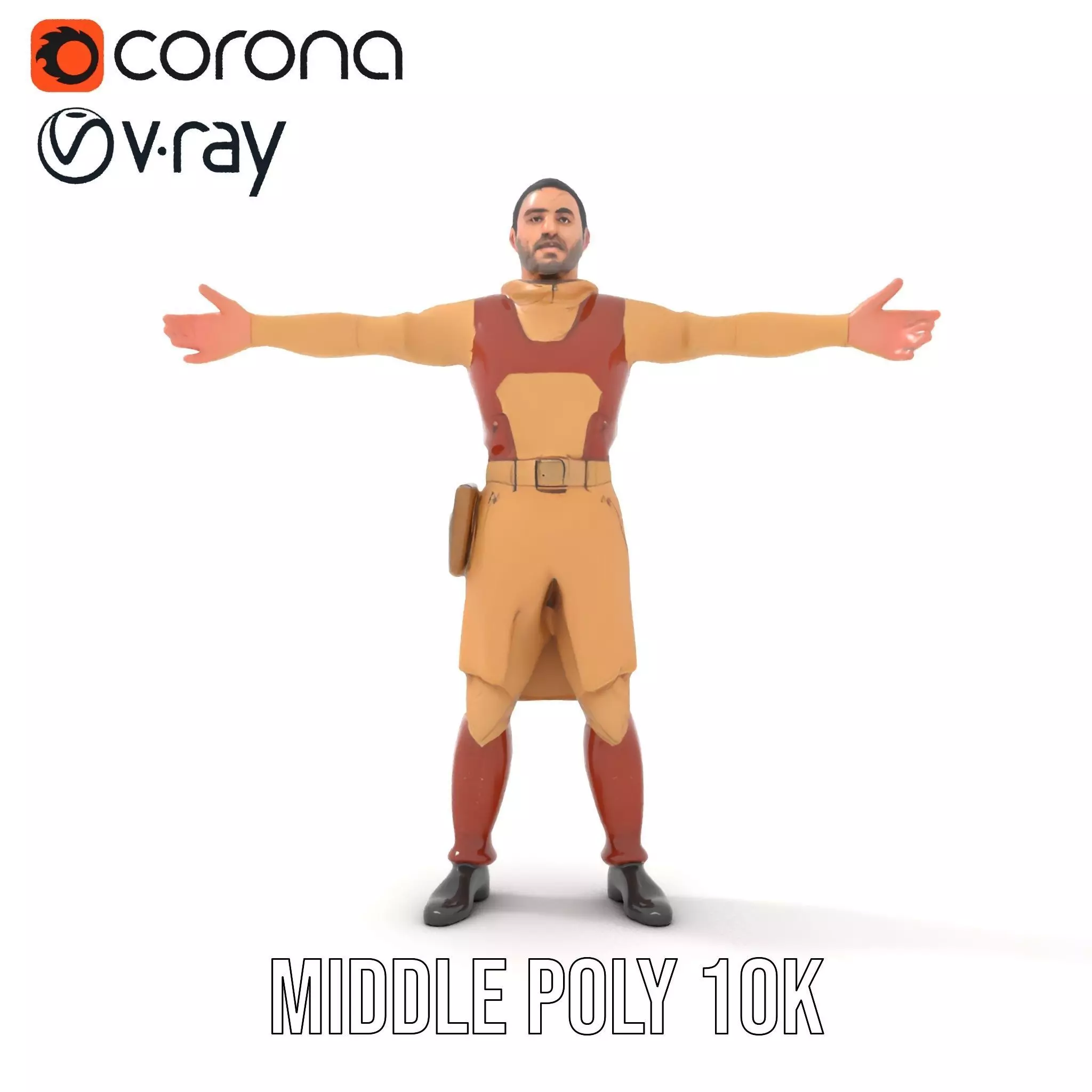 Desert Scout Costume model pack Low-poly 3D model_11