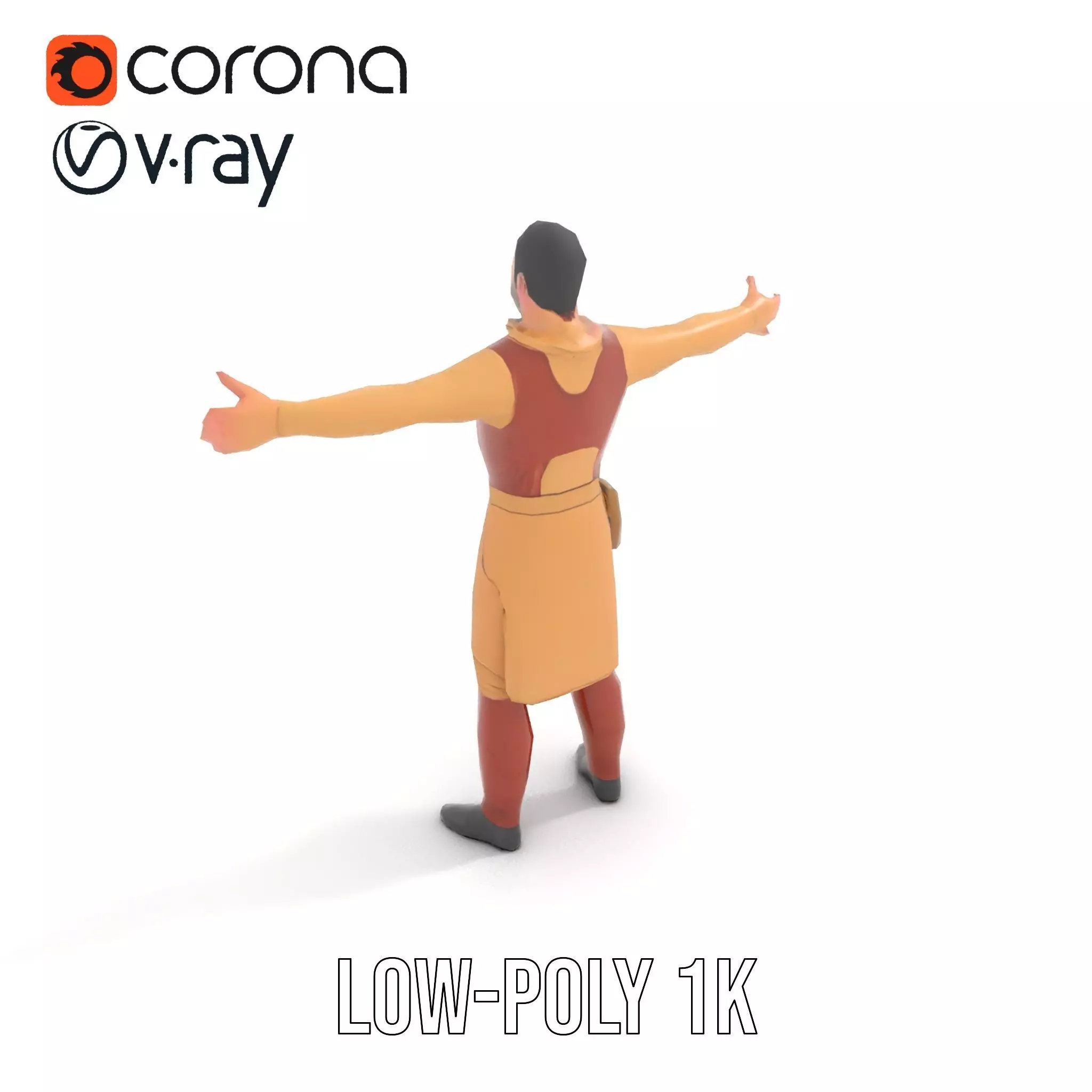 Desert Scout Costume model pack Low-poly 3D model_8