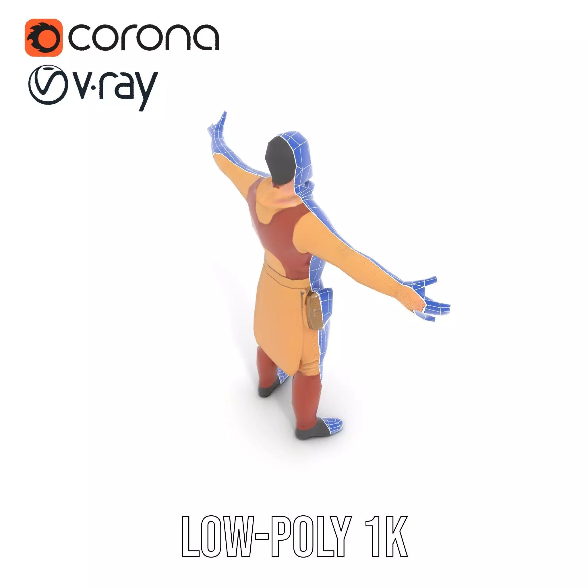 Desert Scout Costume model pack Low-poly 3D model_29