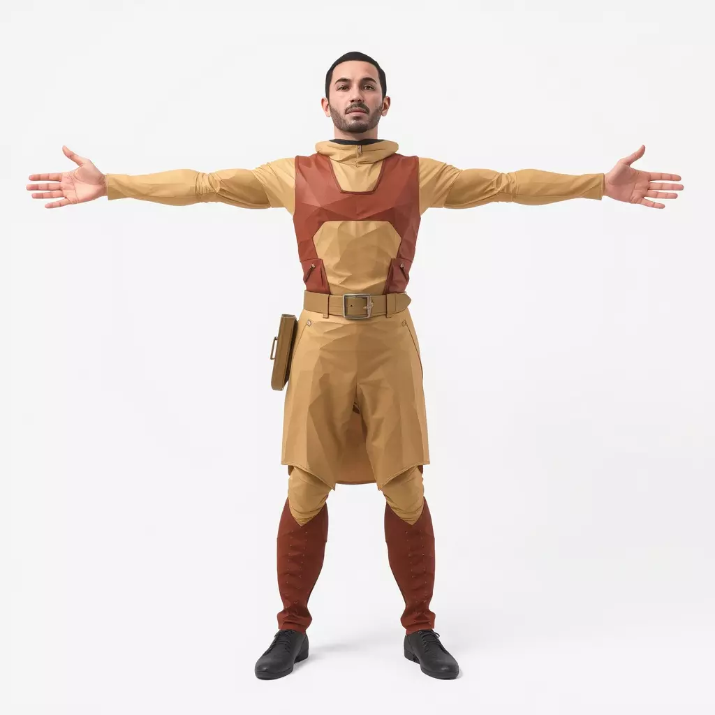 Desert Scout Costume model pack Low-poly 3D model_3