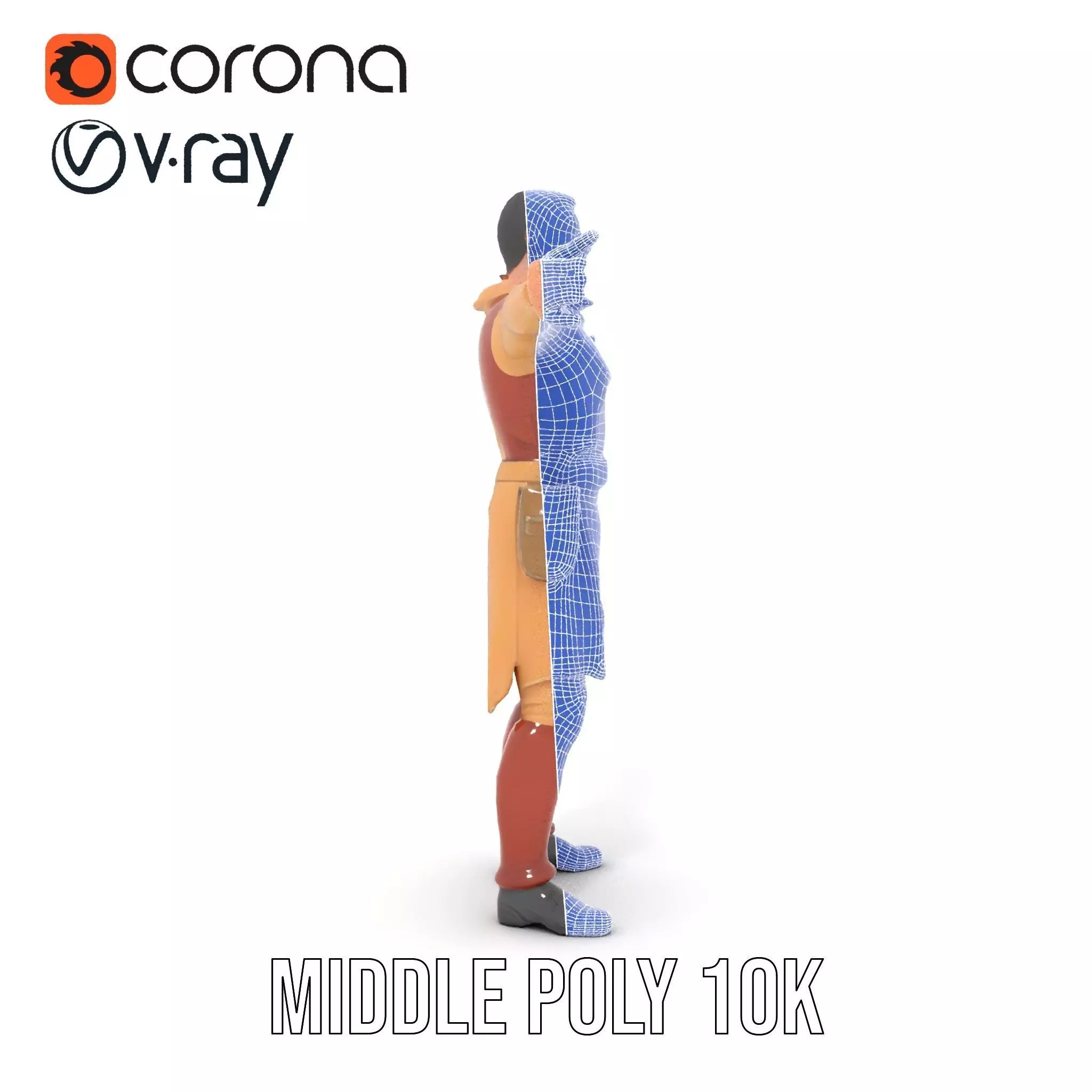 Desert Scout Costume model pack Low-poly 3D model_31