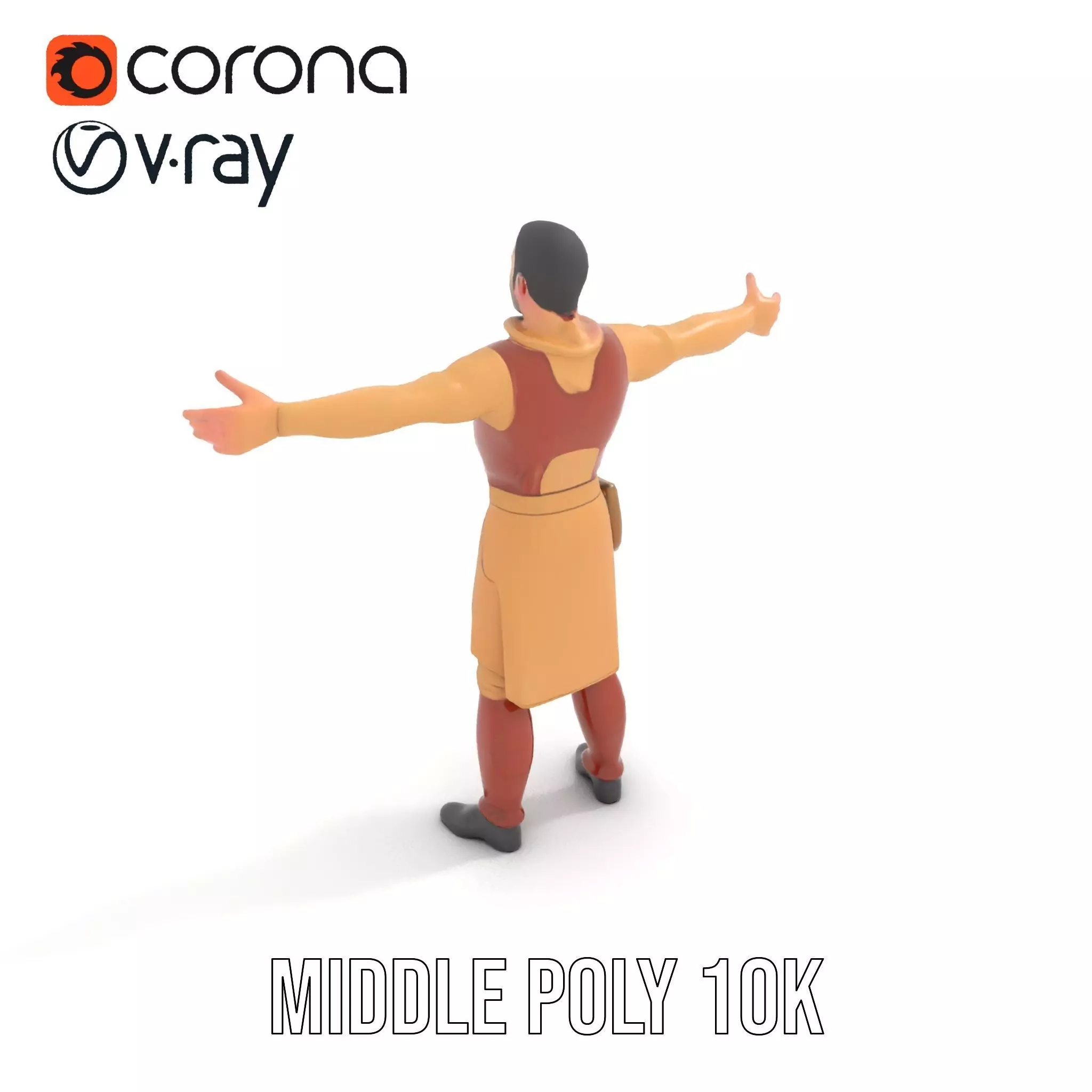 Desert Scout Costume model pack Low-poly 3D model_7