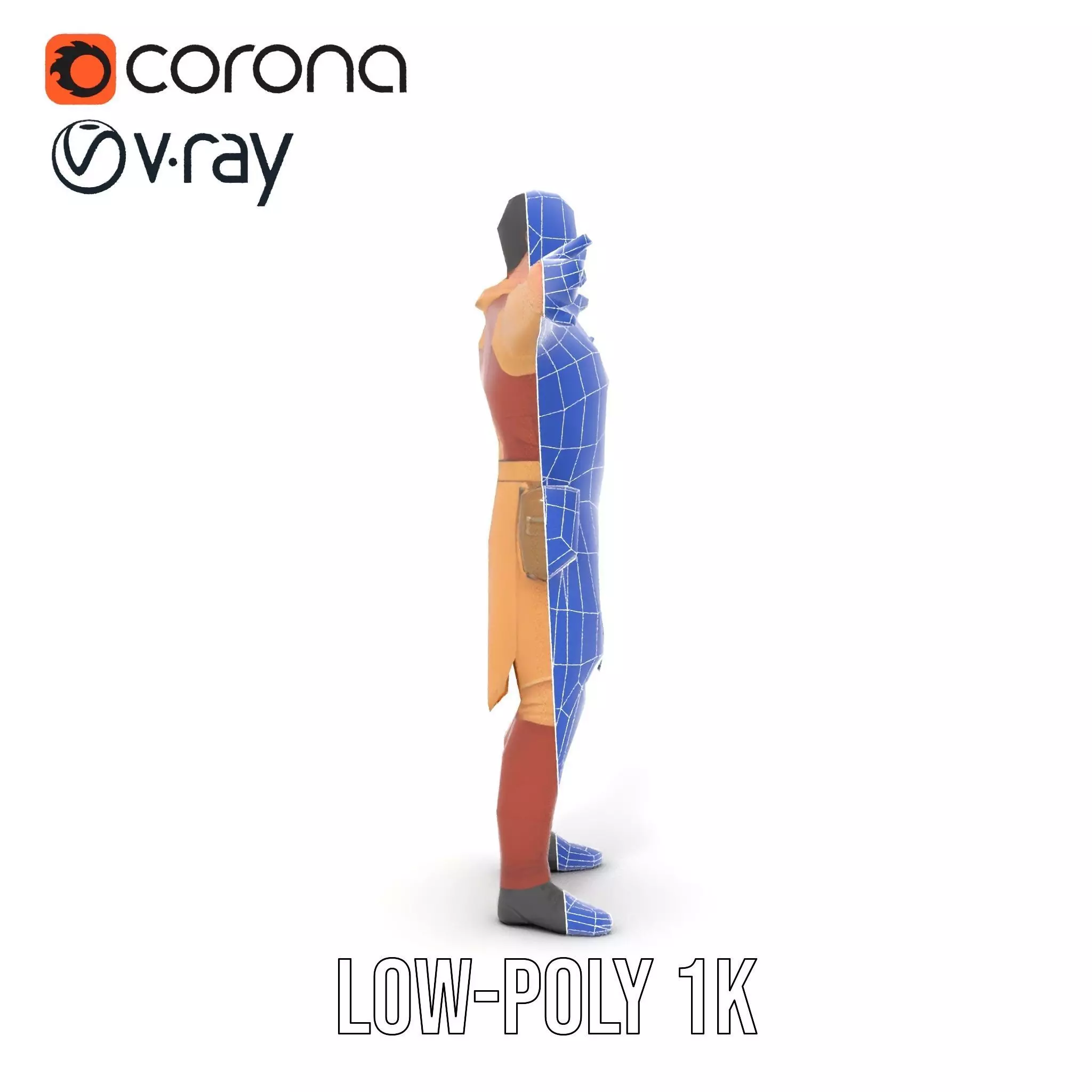 Desert Scout Costume model pack Low-poly 3D model_32