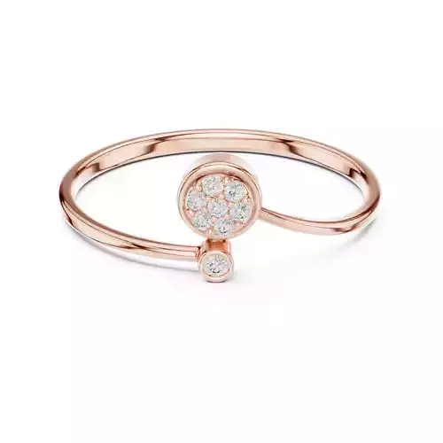 Bezel Set Round Diamond Curved Engagement Ring 3DM STL Video 3D print model